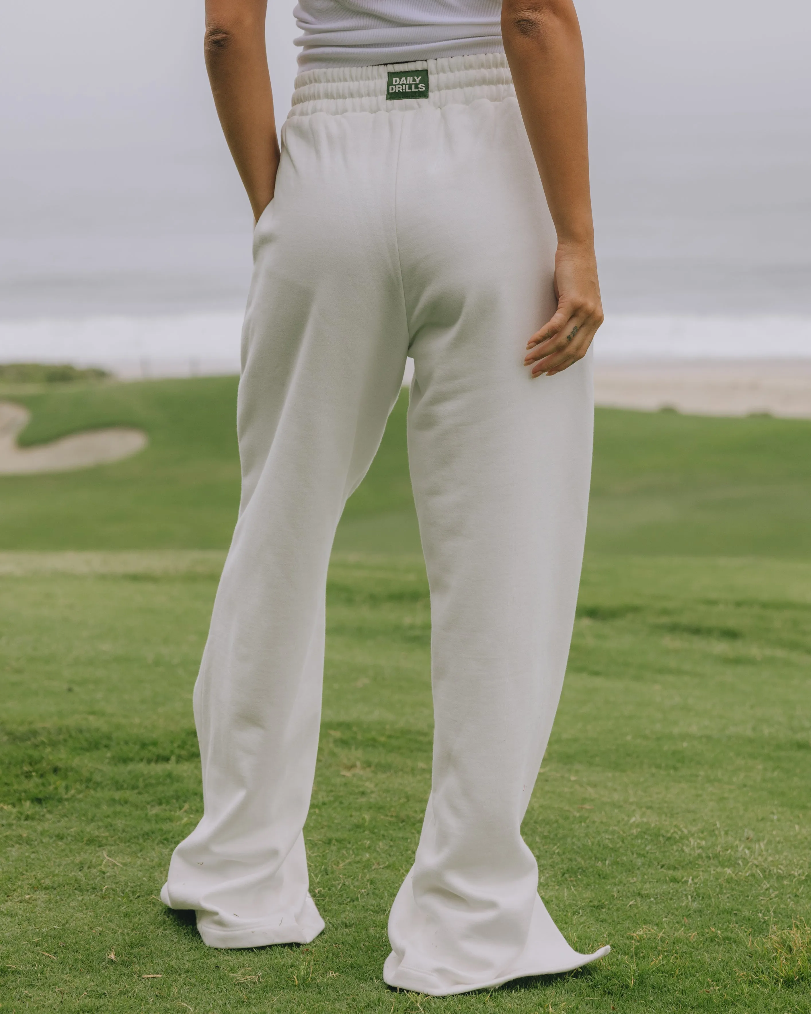 Fleece Wide Leg Sweatpants - White sold by Daily Drills product image thumbnail 2