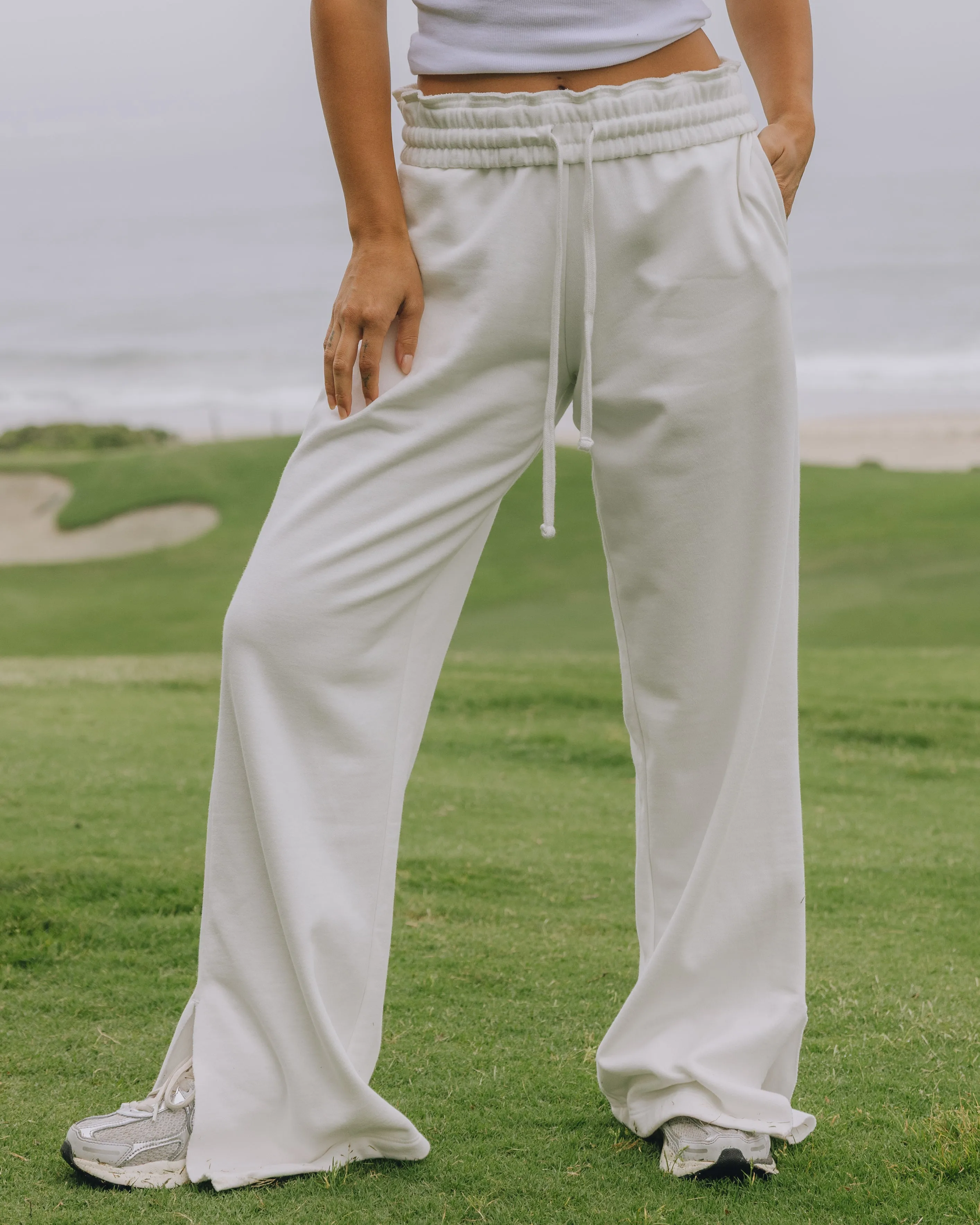 Fleece Wide Leg Sweatpants - White sold by Daily Drills product image thumbnail 3