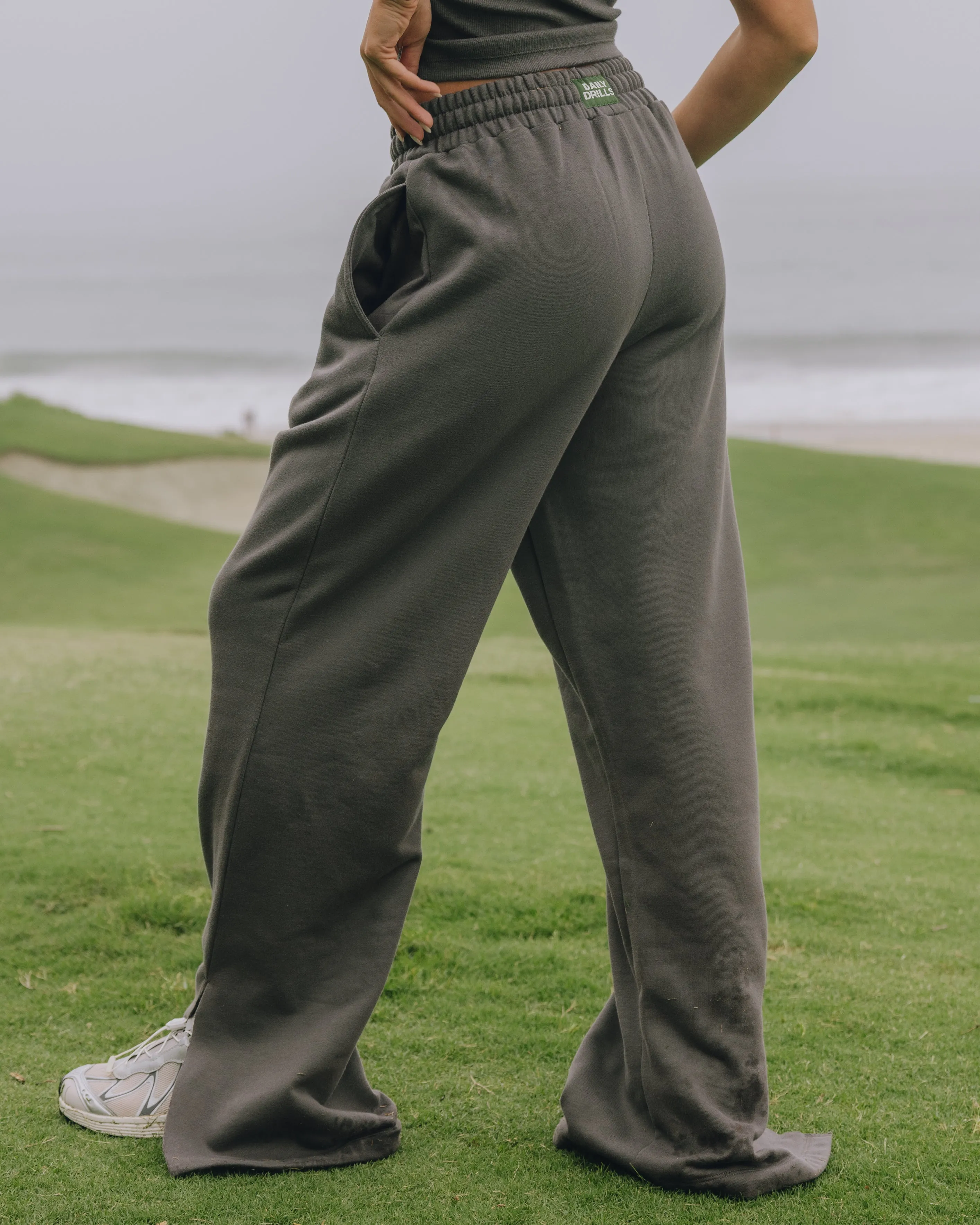 Fleece Wide Leg Sweatpants - Vintage Black sold by Daily Drills product image thumbnail 2