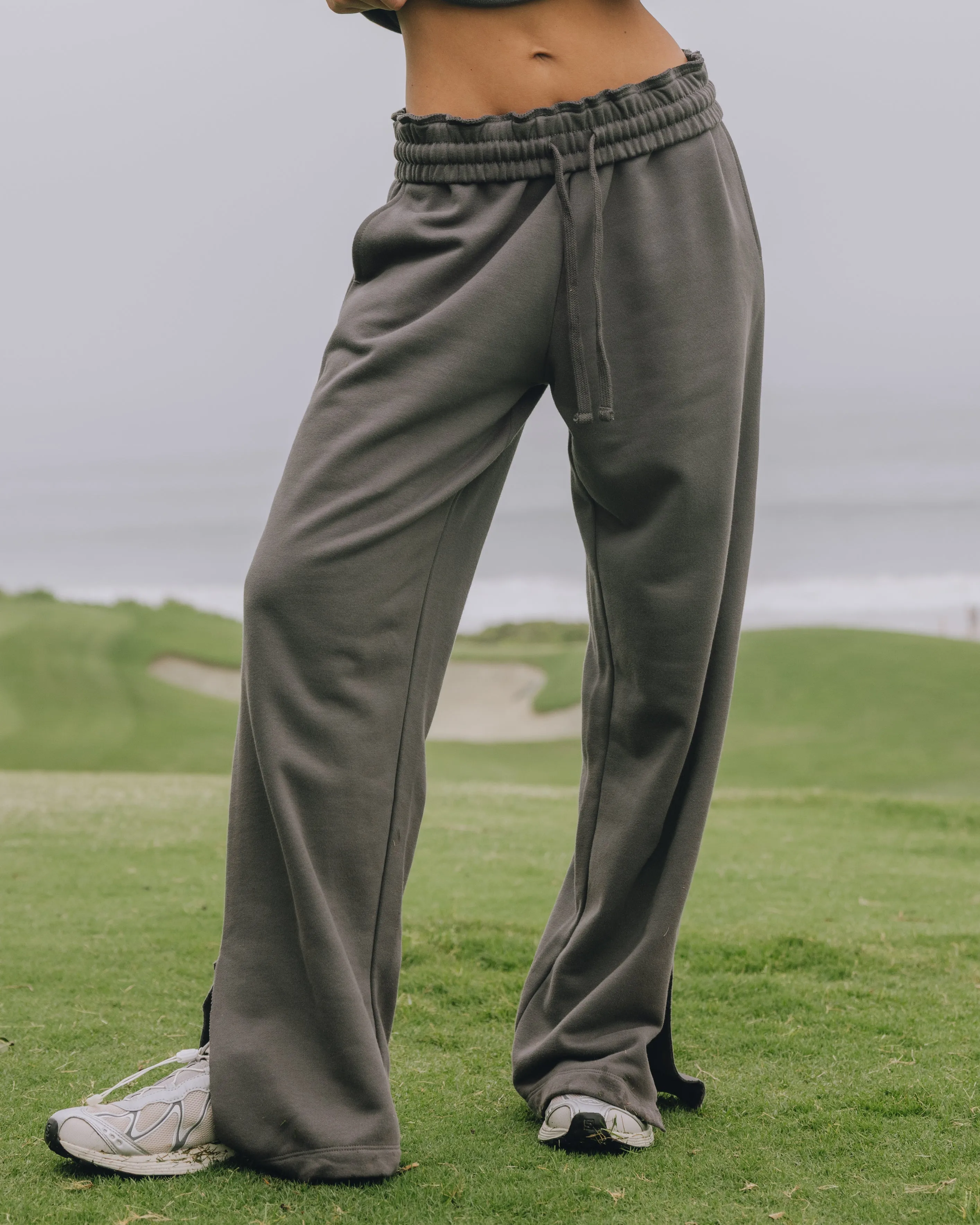 Fleece Wide Leg Sweatpants - Vintage Black sold by Daily Drills product image thumbnail 3