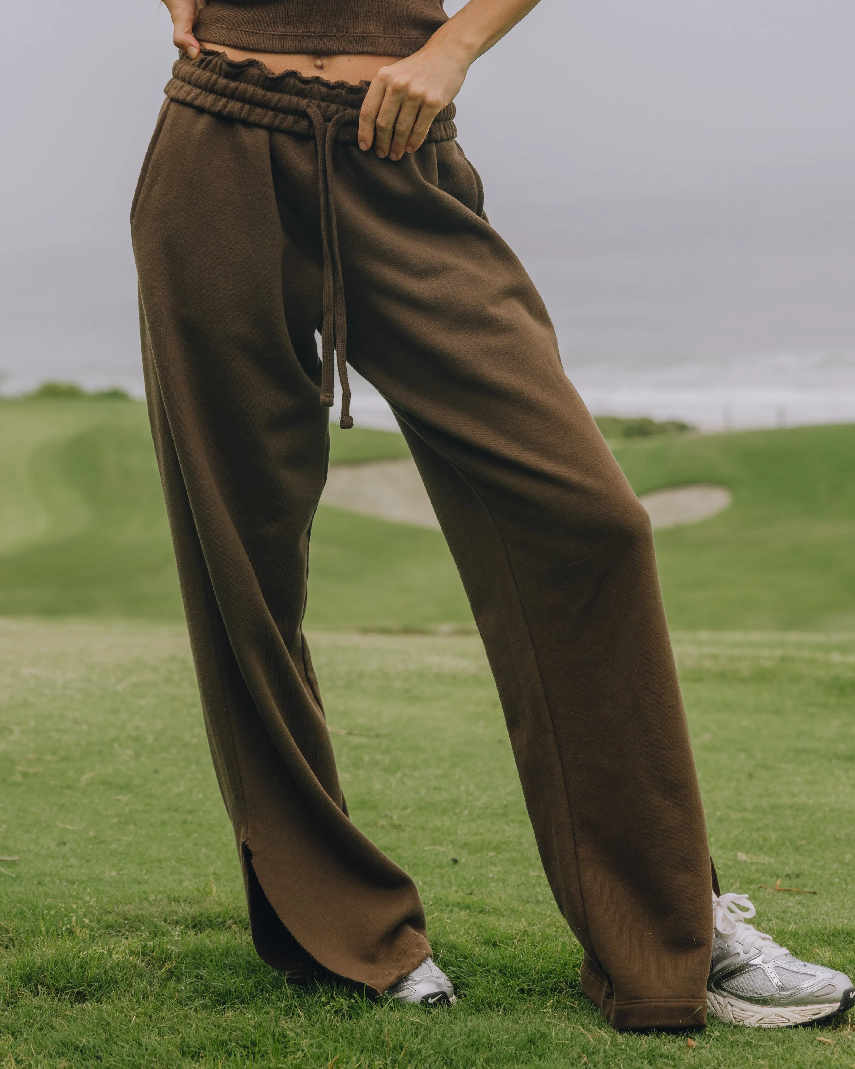 Fleece Wide Leg Sweatpants - Coco sold by Daily Drills product image thumbnail 3
