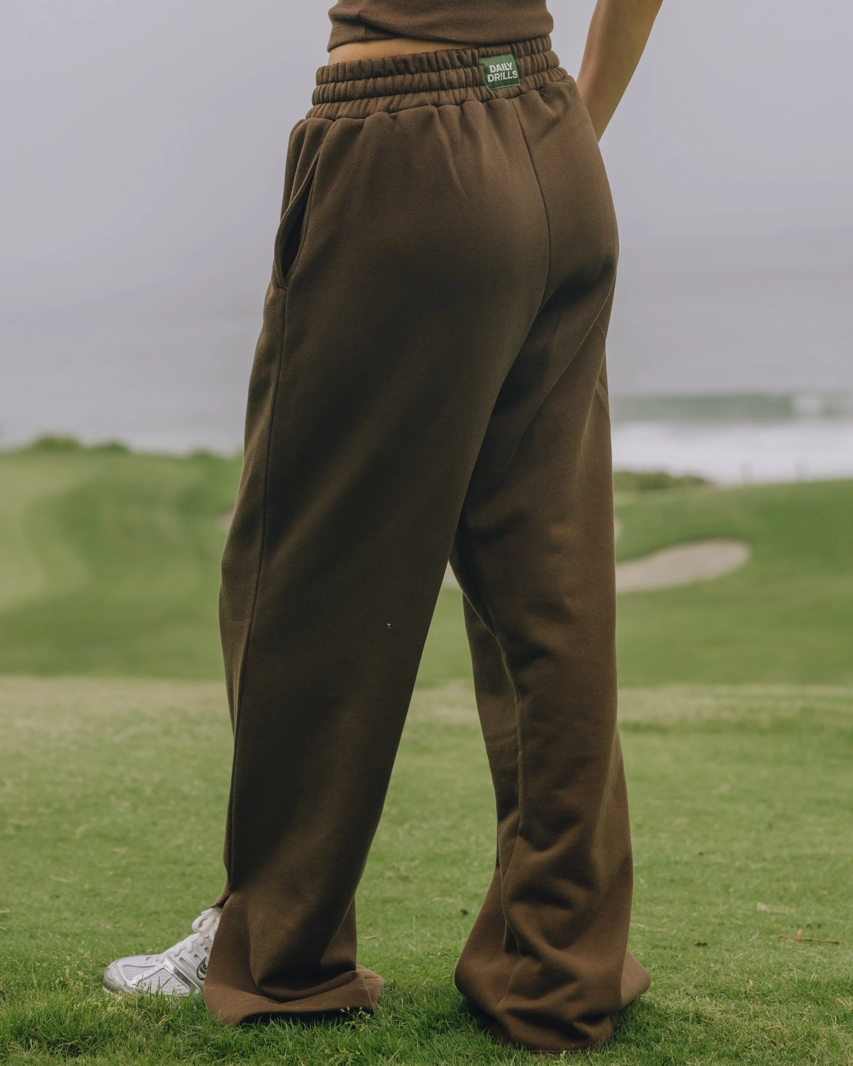 Fleece Wide Leg Sweatpants - Coco sold by Daily Drills product image thumbnail 2