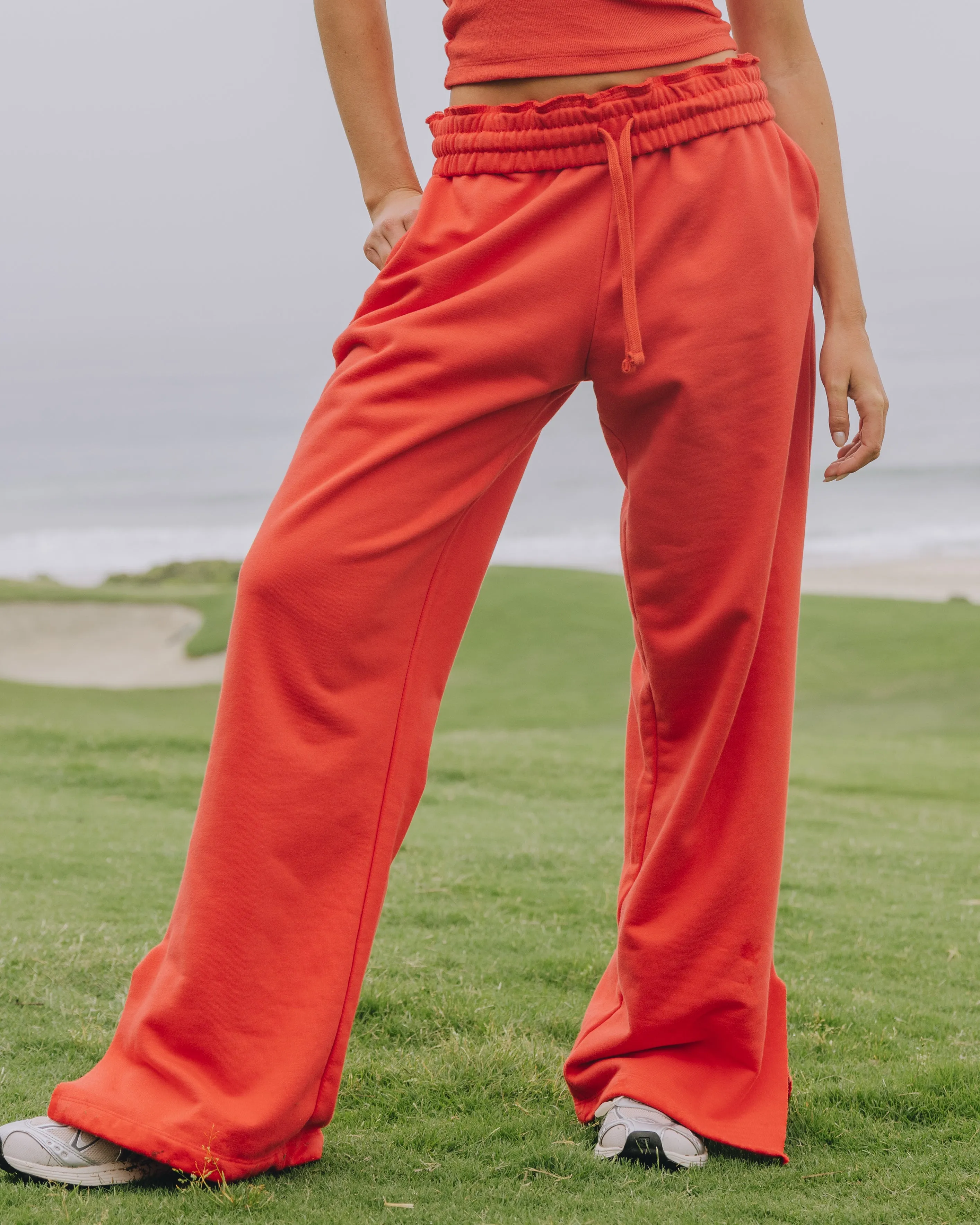 Fleece Wide Leg Sweatpants - Heart sold by Daily Drills product image thumbnail 3