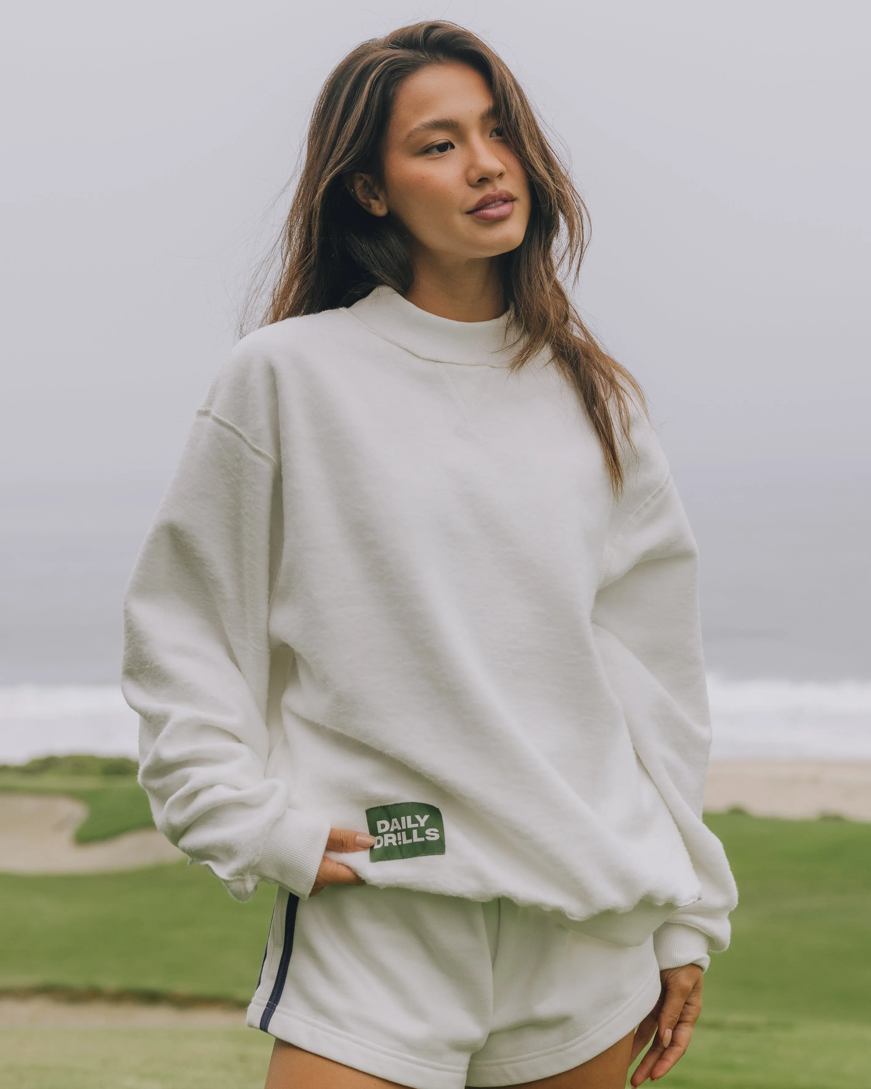 Fleece Vintage Crew - White sold by Daily Drills product image thumbnail 4