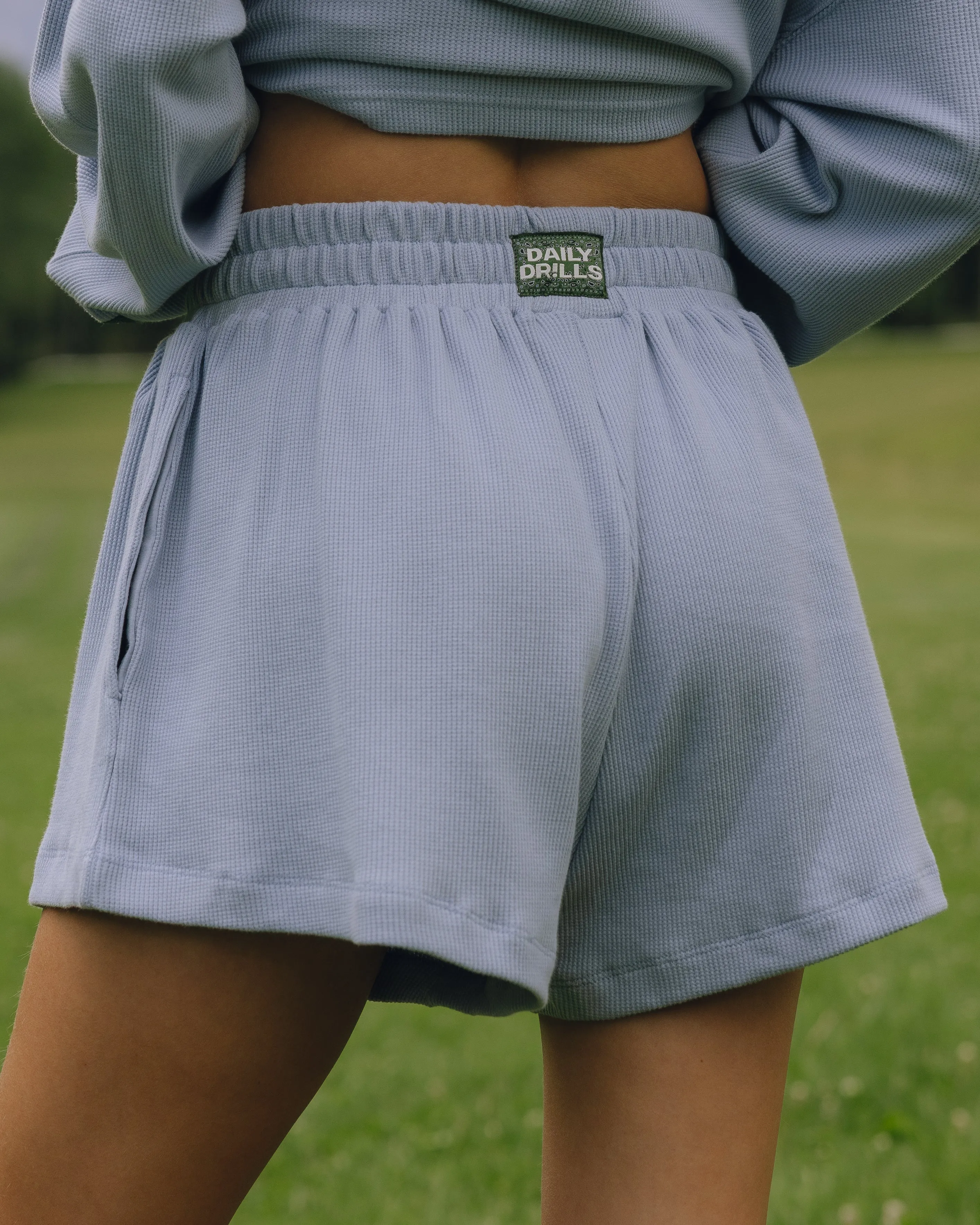 Thermal Resort Shorts - Mist with Bandana Patch sold by Daily Drills product image thumbnail 2