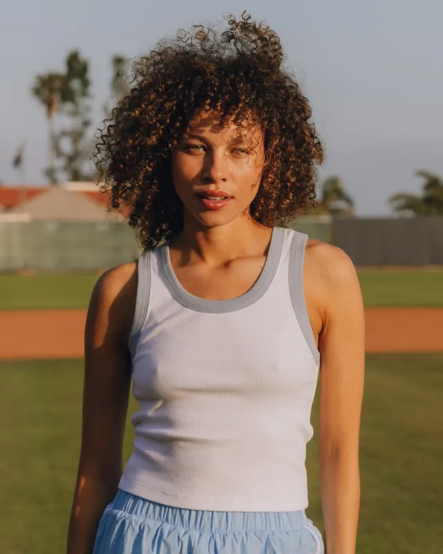Ribbed Tank - White & Mist sold by Daily Drills