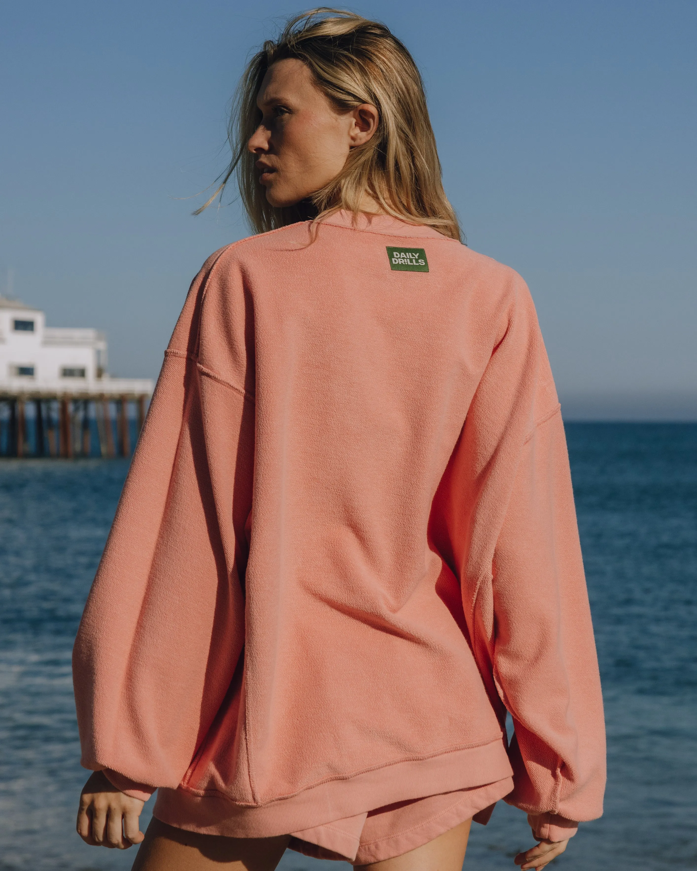 Unisex Oversized Crew - Dusty Rose sold by Daily Drills product image thumbnail 3
