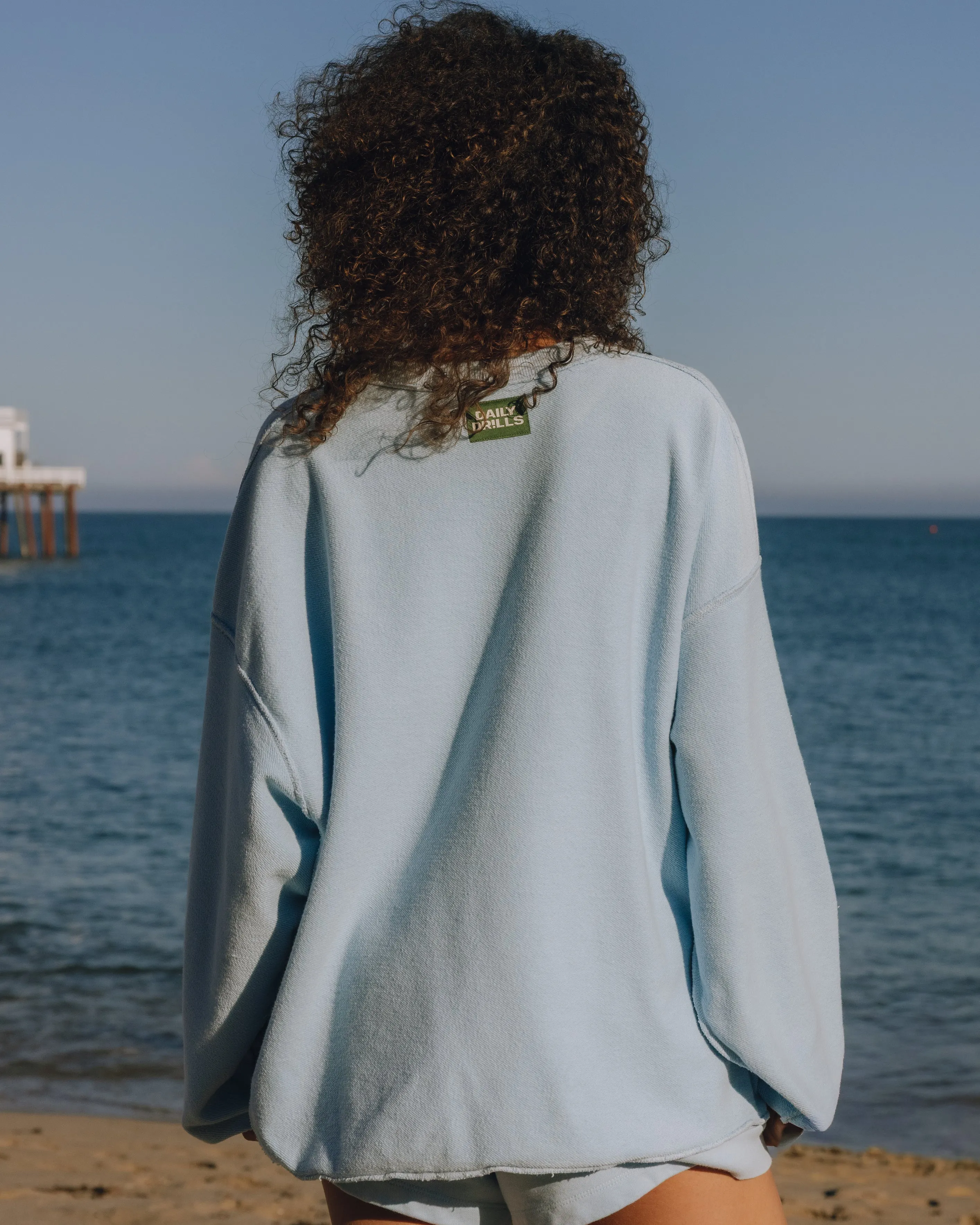 Unisex Oversized Crew - Powder sold by Daily Drills product image thumbnail 3