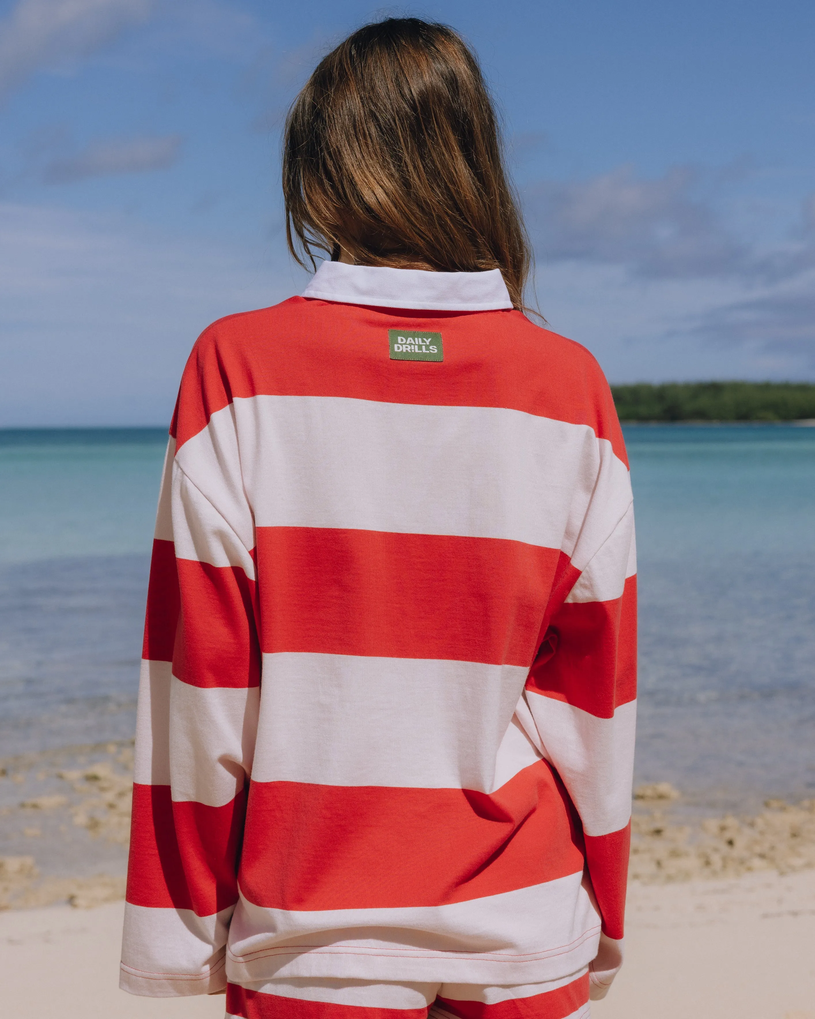 Rugby Tee - Heart + Pale Pink Stripe sold by Daily Drills product image thumbnail 2