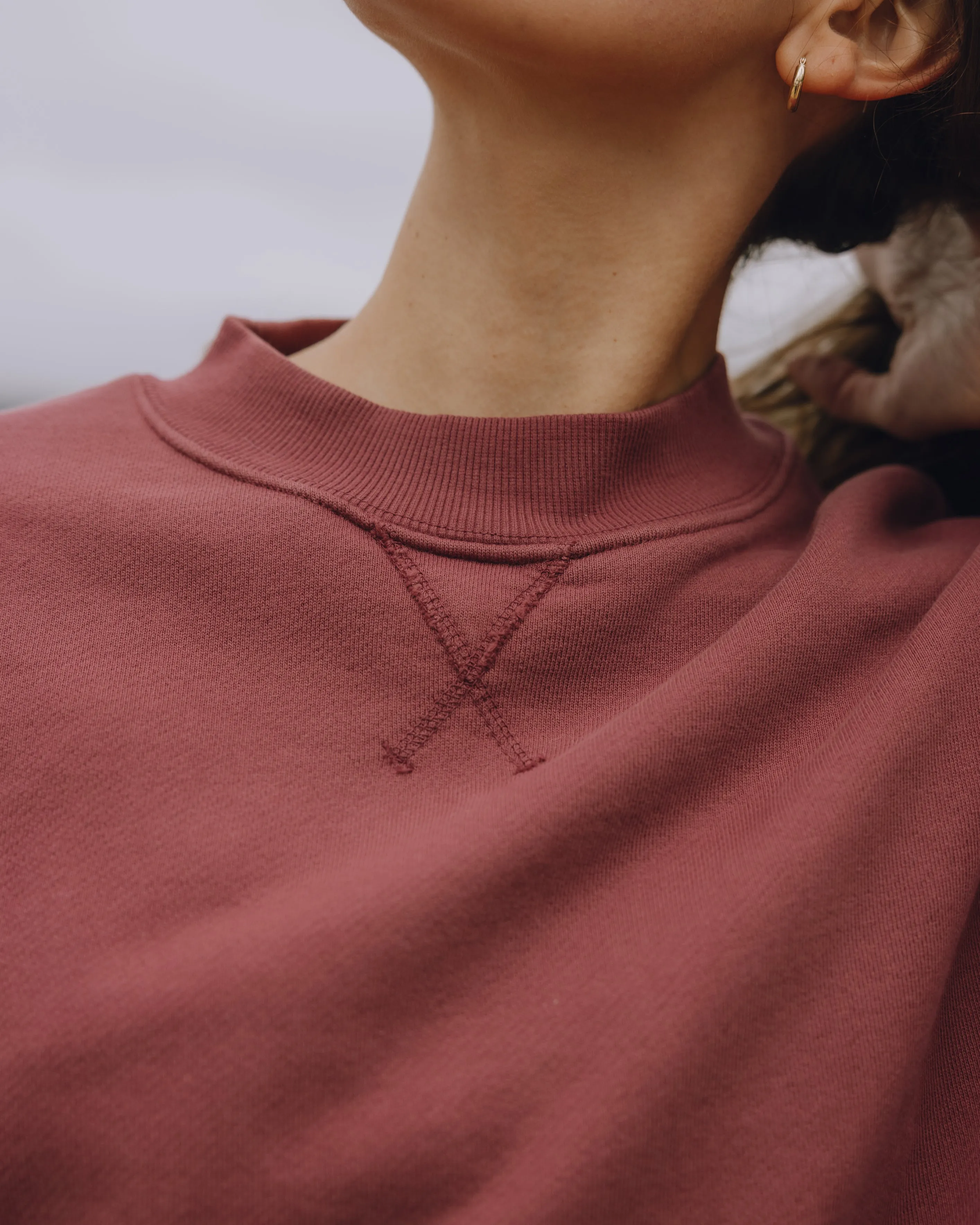 Oversized Heavyweight Vintage Crew - Wine sold by Daily Drills product image thumbnail 3