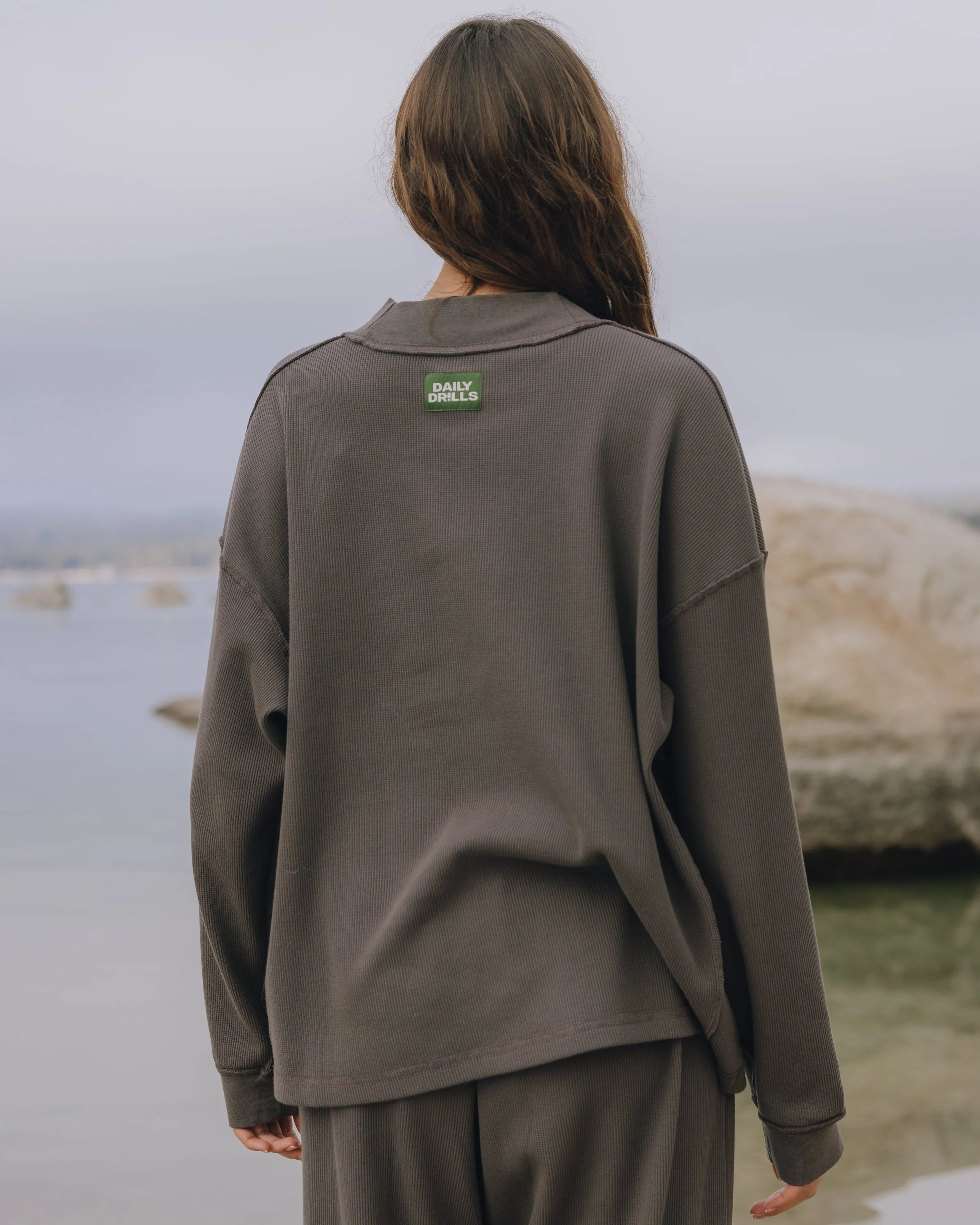 Oversized Vintage Thermal - Vintage Black sold by Daily Drills product image thumbnail 3