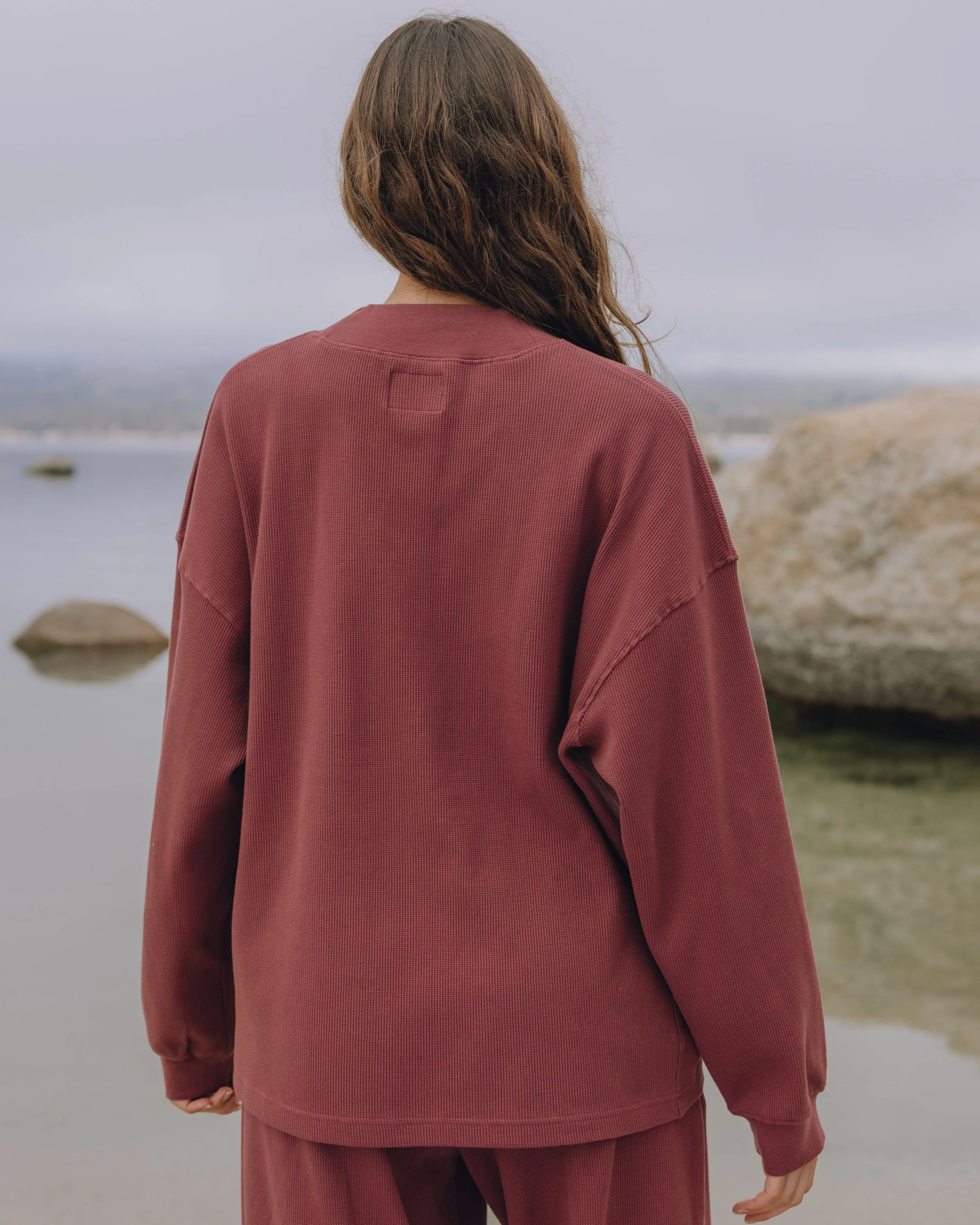 Oversized Vintage Thermal - Wine sold by Daily Drills product image thumbnail 2