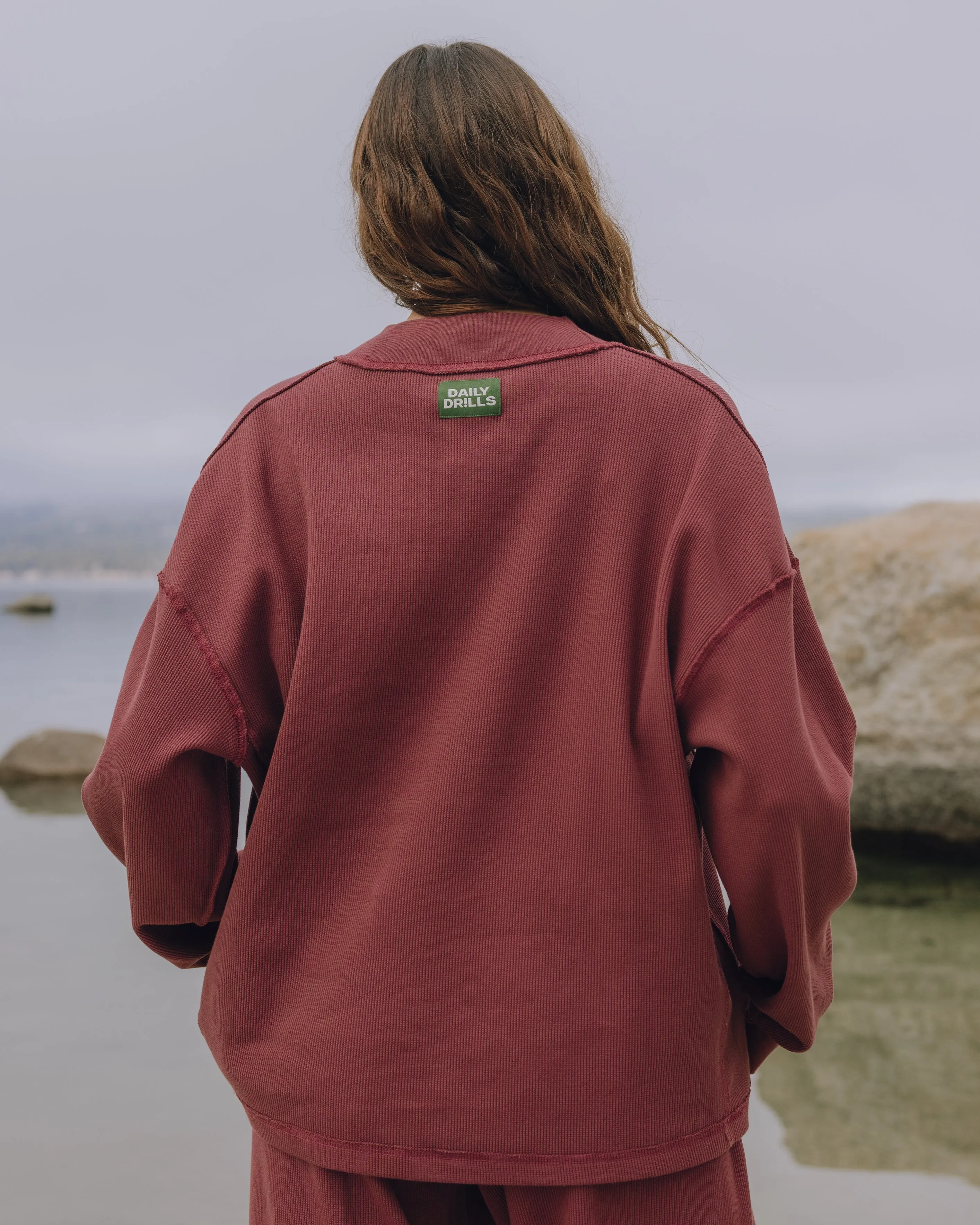 Oversized Vintage Thermal - Wine sold by Daily Drills product image thumbnail 3