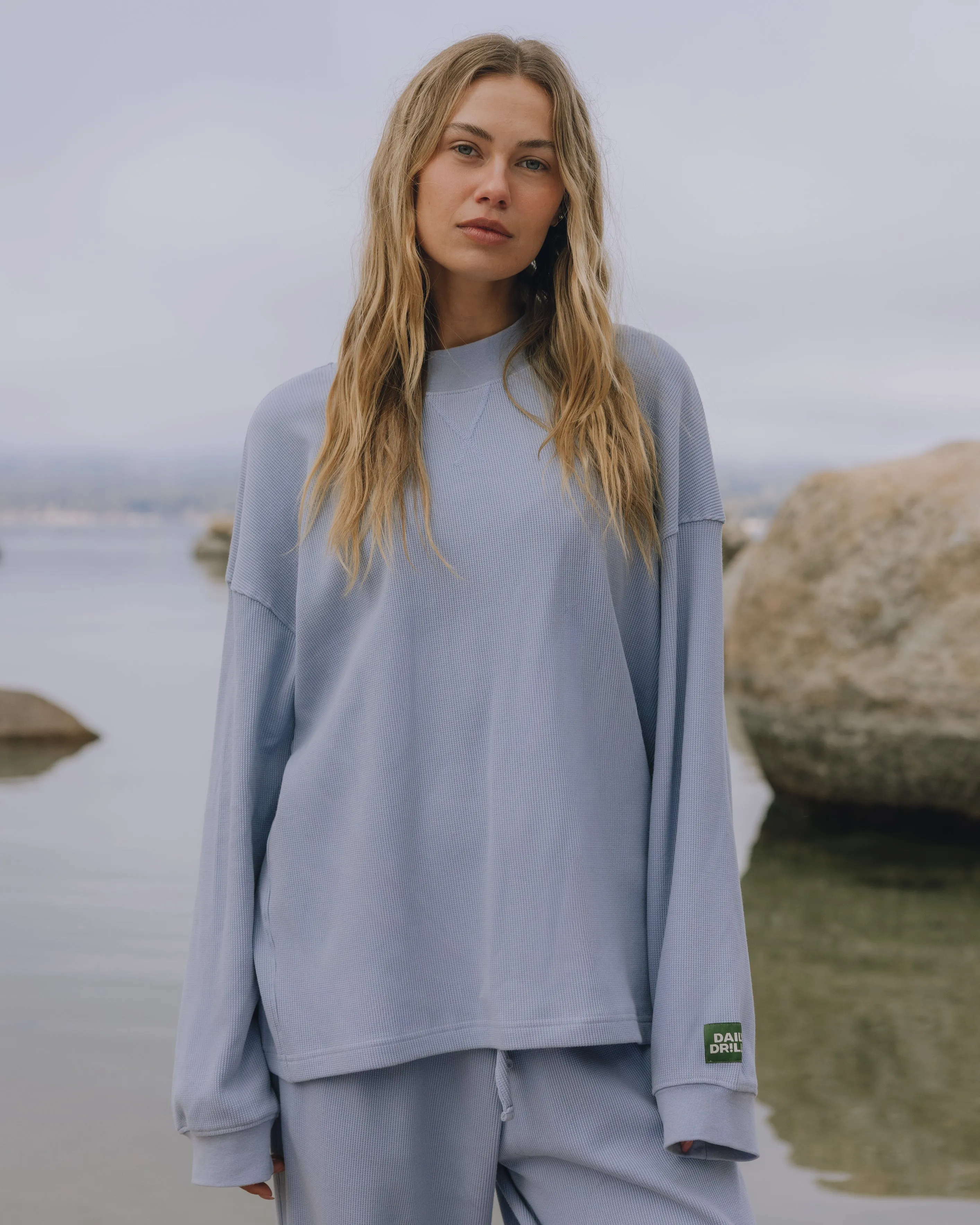 Oversized Vintage Thermal - Mist sold by Daily Drills