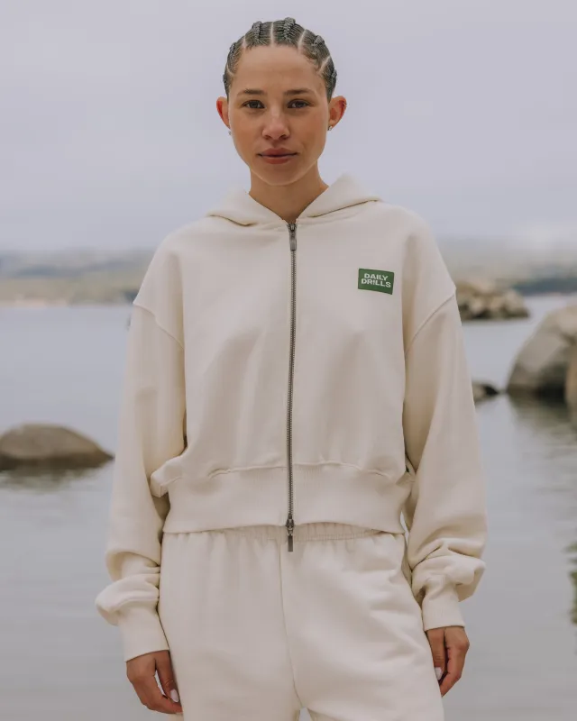 Heavyweight Double Zip Hoodie - Sand made by Daily Drills