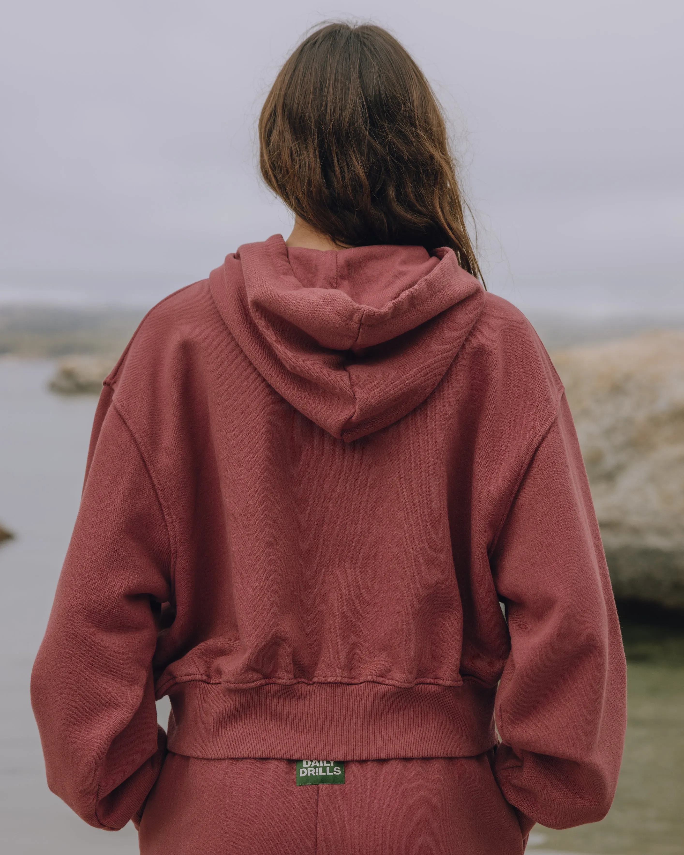Heavyweight Double Zip Hoodie - Wine sold by Daily Drills product image thumbnail 2