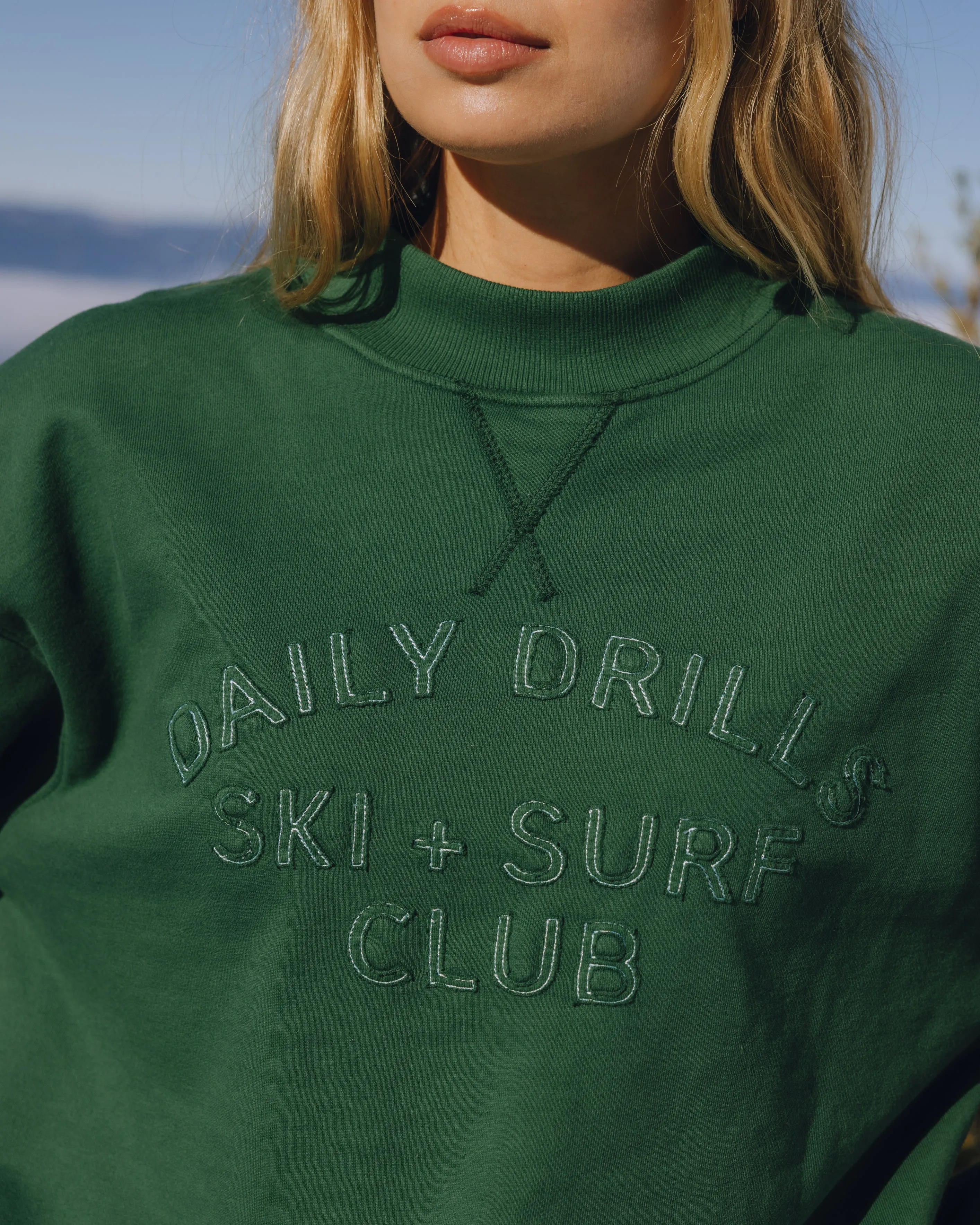 Oversized Vintage Ski + Surf Crew - Forest Green sold by Daily Drills product image thumbnail 2
