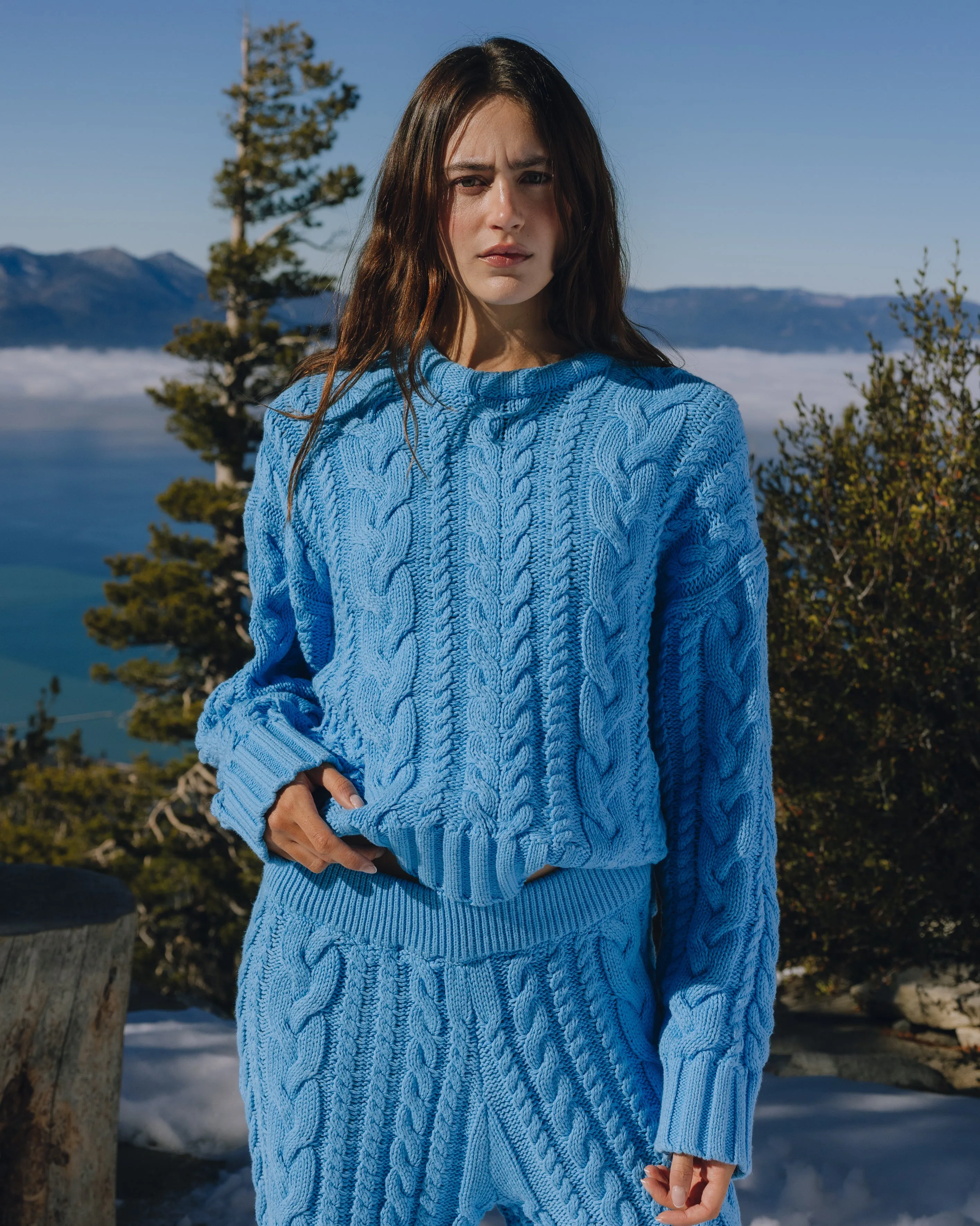 Cable Knit Oversized Sweater - Malibu sold by Daily Drills