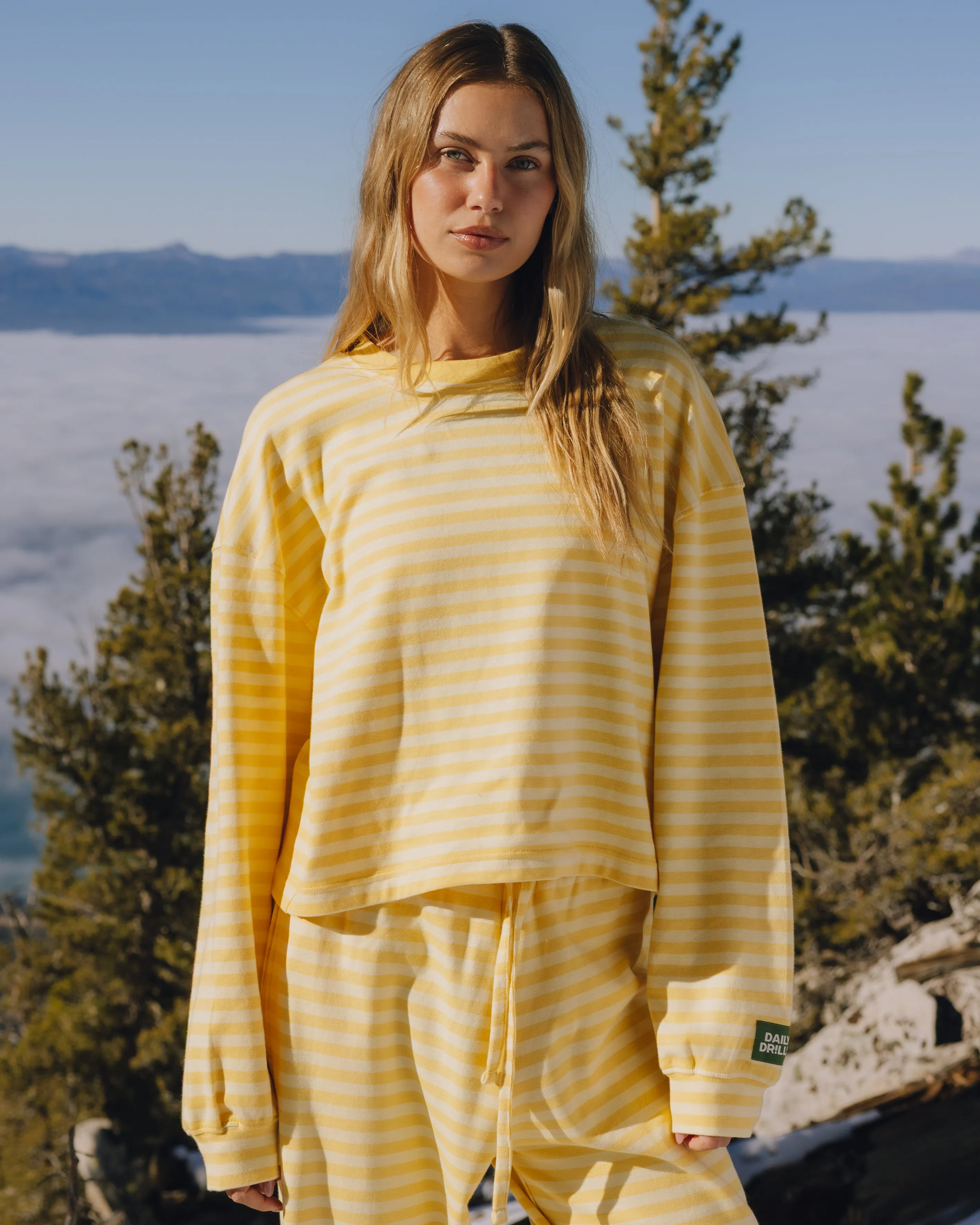 Striped Cotton Long Sleeve - Sunny + Butter Stripe sold by Daily Drills