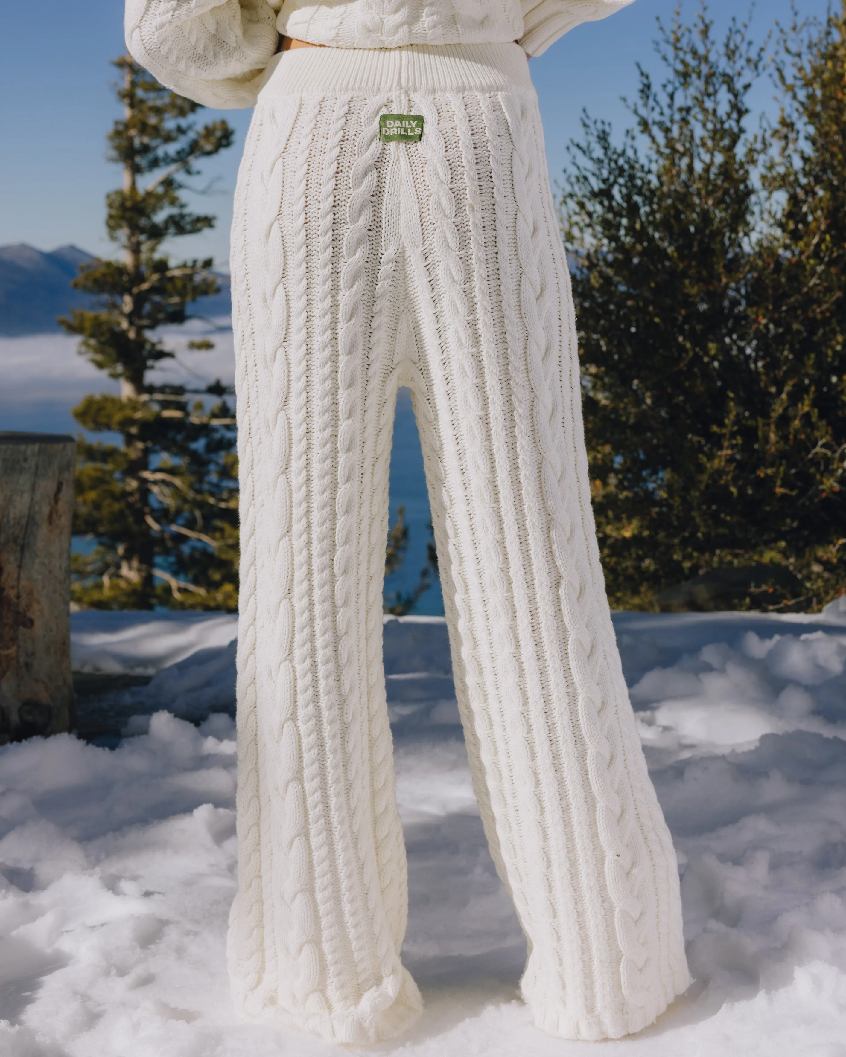 Cable Knit Resort Pants - Cream sold by Daily Drills product image thumbnail 2