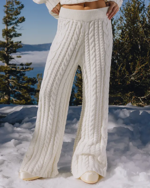 Cable Knit Resort Pants - Cream sold by Daily Drills