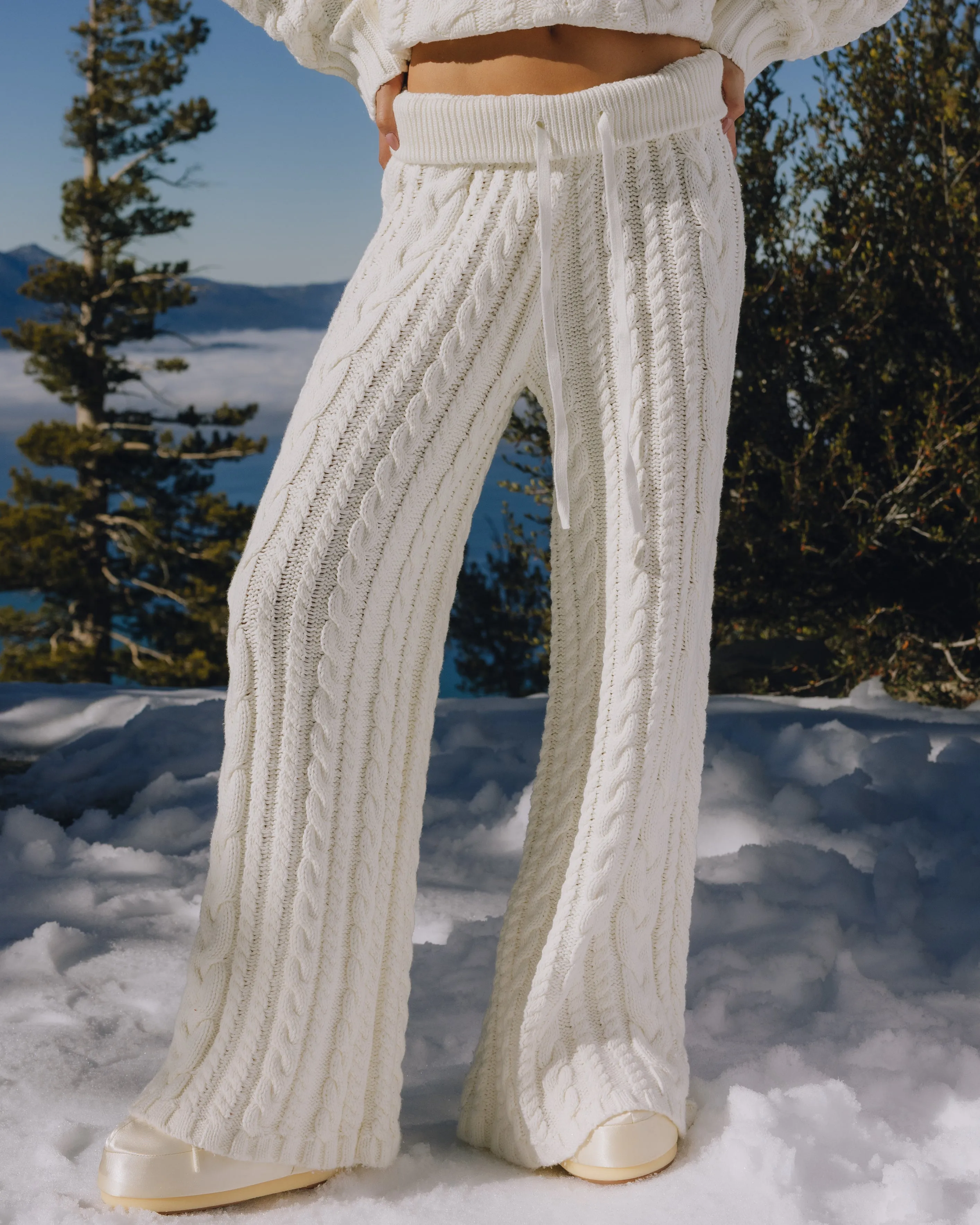 Cable Knit Resort Pants - Cream sold by Daily Drills product image thumbnail 3
