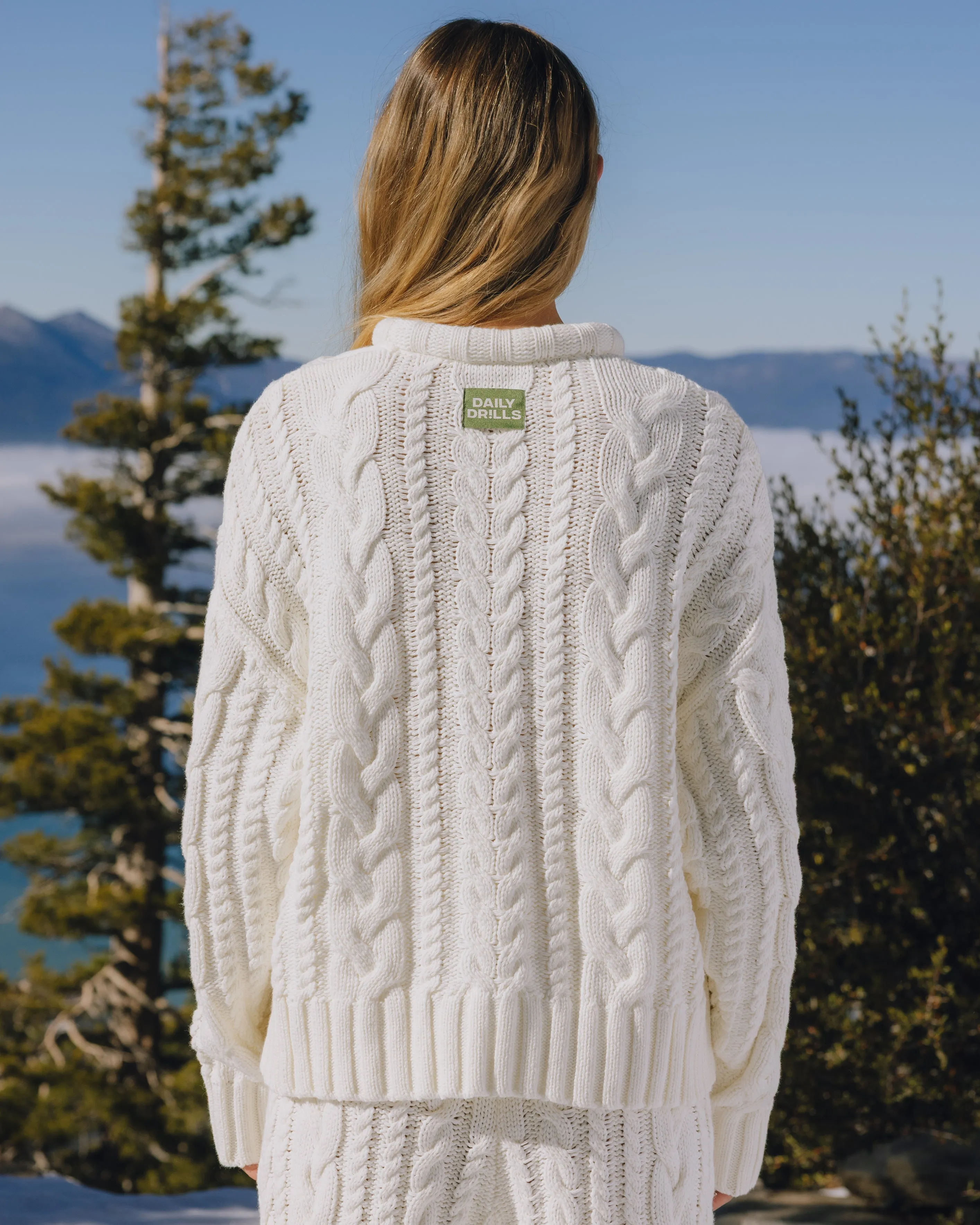 Cable Knit Oversized Sweater - Cream sold by Daily Drills product image thumbnail 2