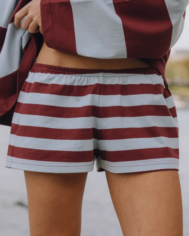 Micro Shorts - Powder + Bodega Stripe sold by Daily Drills