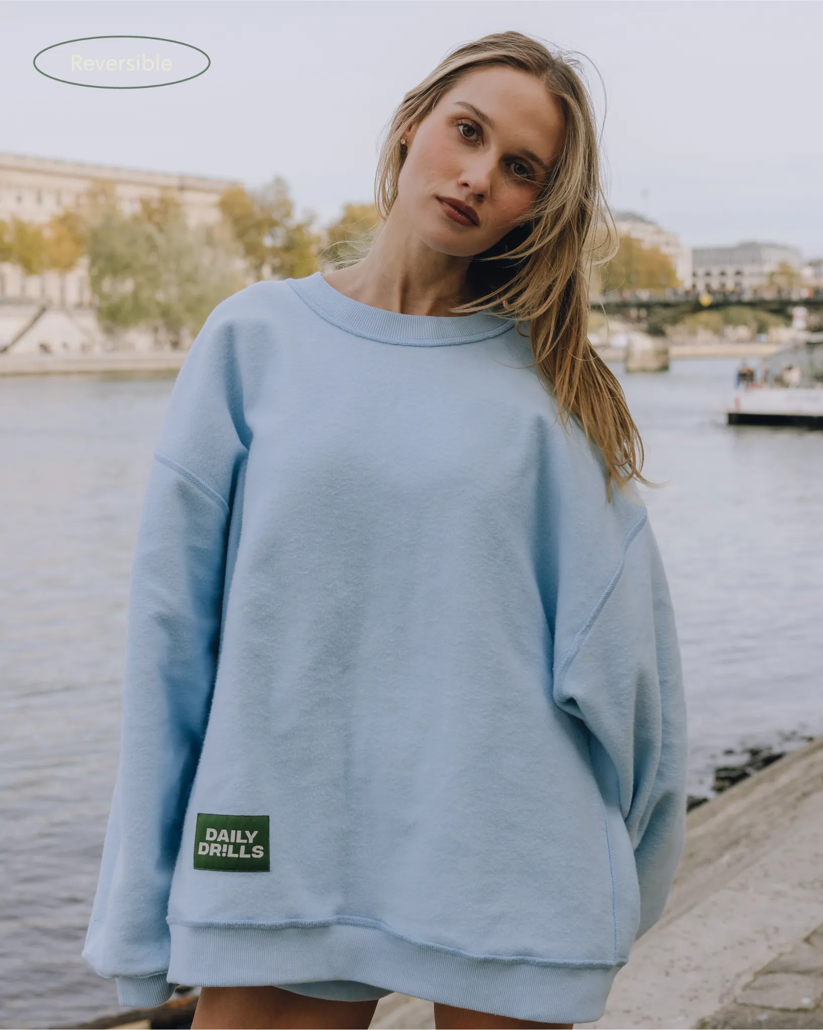 Oversized Fleece Crew - Powder sold by Daily Drills product image thumbnail 3