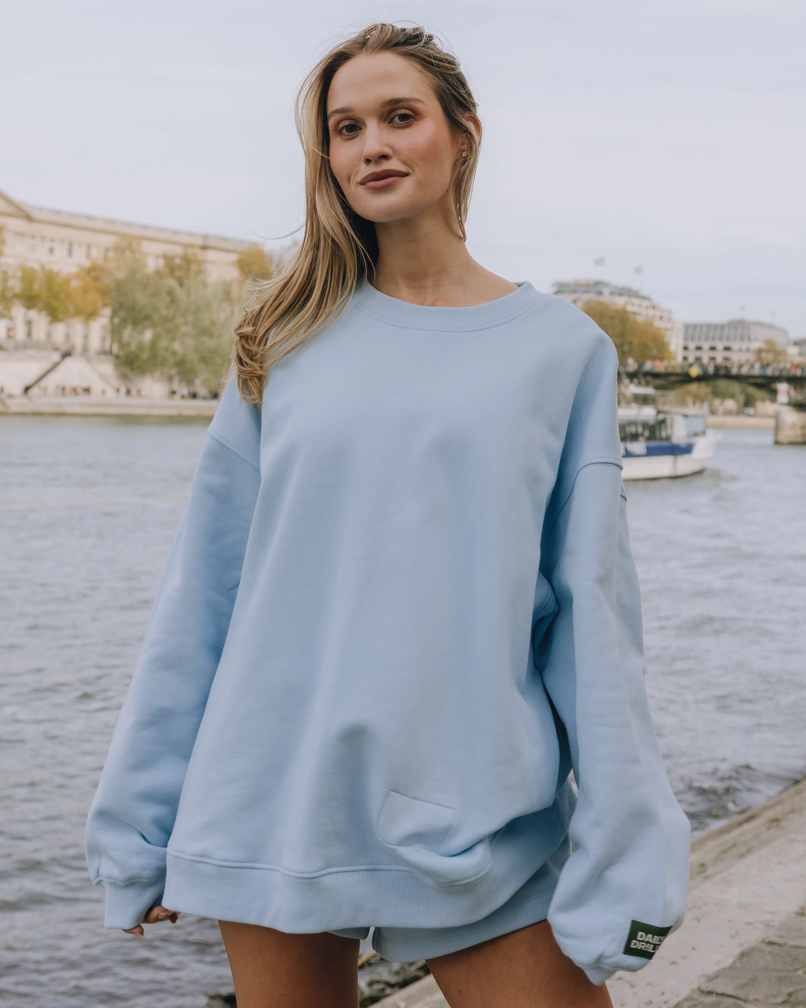 Oversized Fleece Crew - Powder sold by Daily Drills