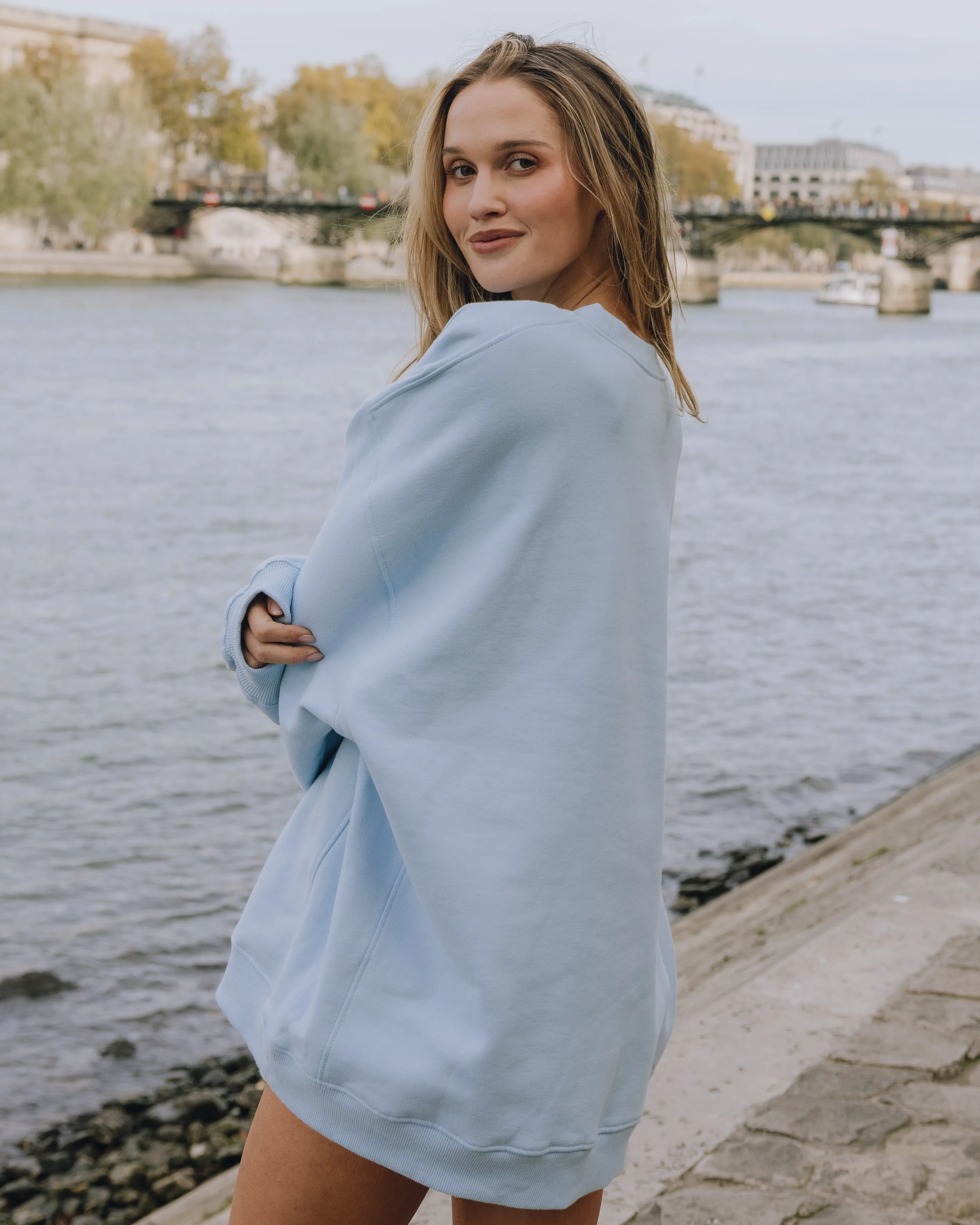 Oversized Fleece Crew - Powder sold by Daily Drills product image thumbnail 2