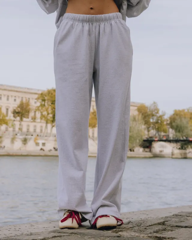 Fleece Straight Leg Sweatpants - Heather Grey sold by Daily Drills