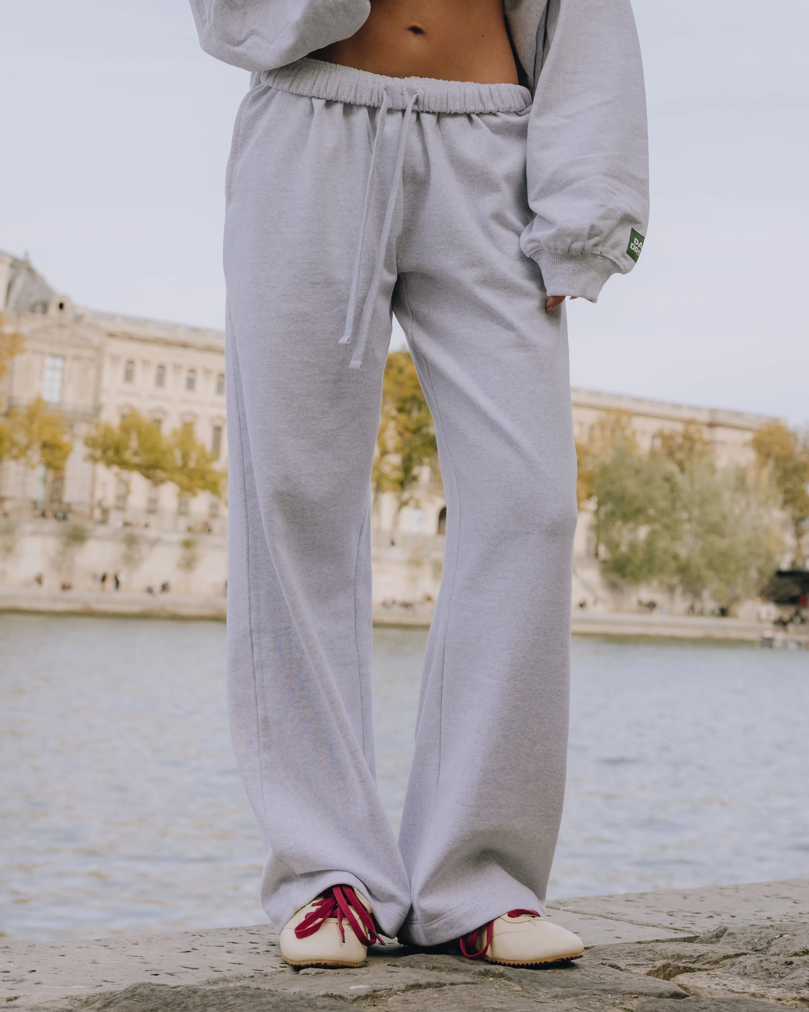 Fleece Straight Leg Sweatpants - Heather Grey sold by Daily Drills product image thumbnail 3