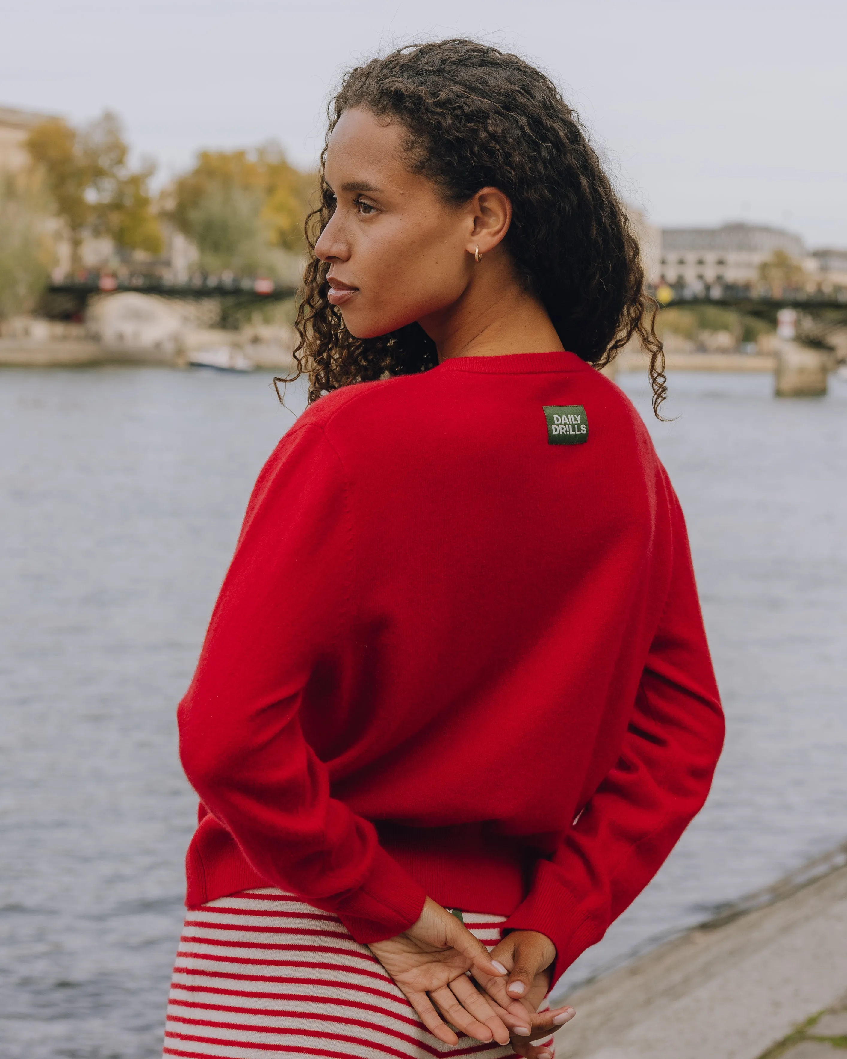 Cashmere Button Up Sweater - Red sold by Daily Drills product image thumbnail 2