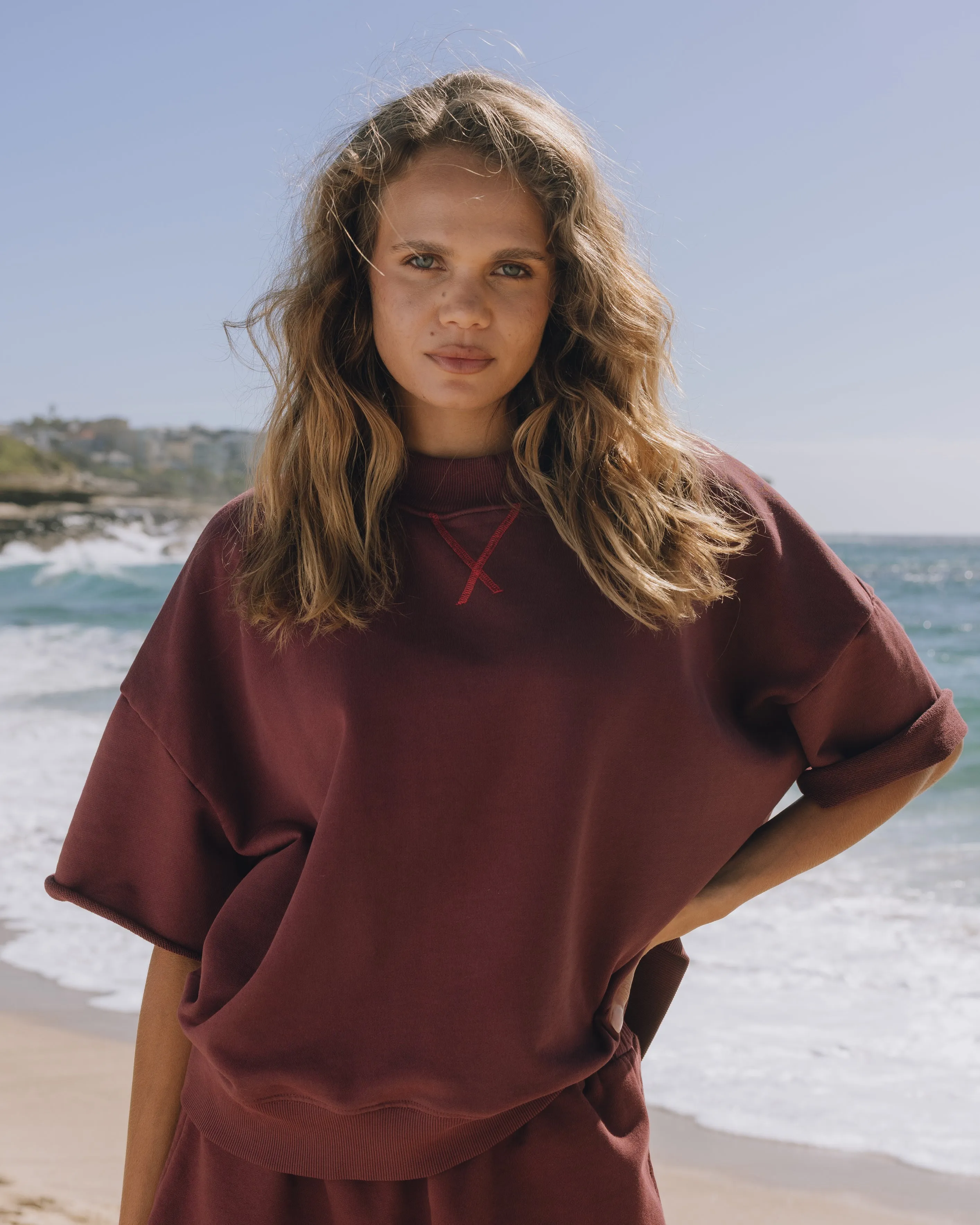 Cropped Sleeve Vintage Crew - Bodega + Heart with Tonal Patch sold by Daily Drills