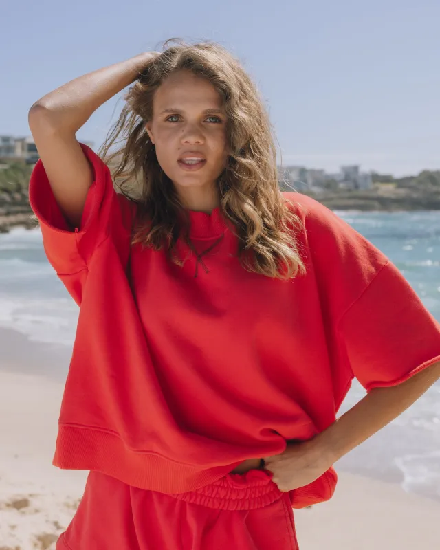 Cropped Sleeve Vintage Crew - Heart + Bodega with Tonal Patch sold by Daily Drills