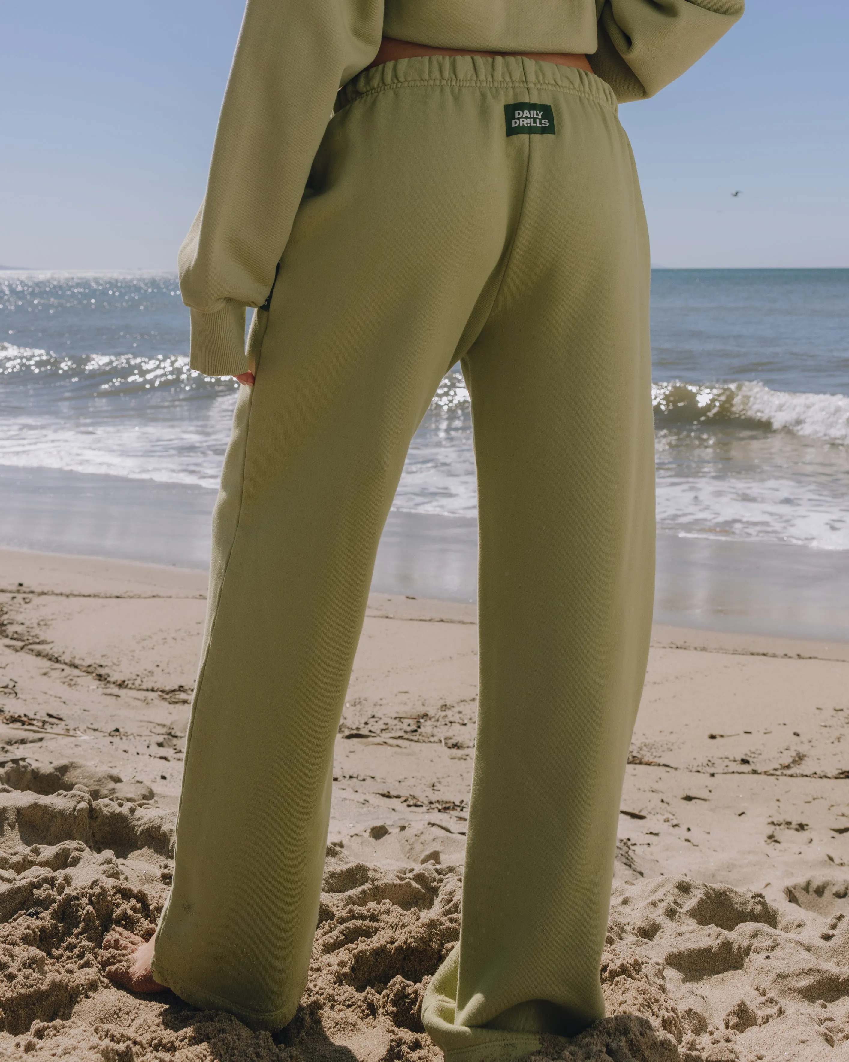 Heavyweight Straight Leg Sweatpants - Matcha sold by Daily Drills product image thumbnail 2