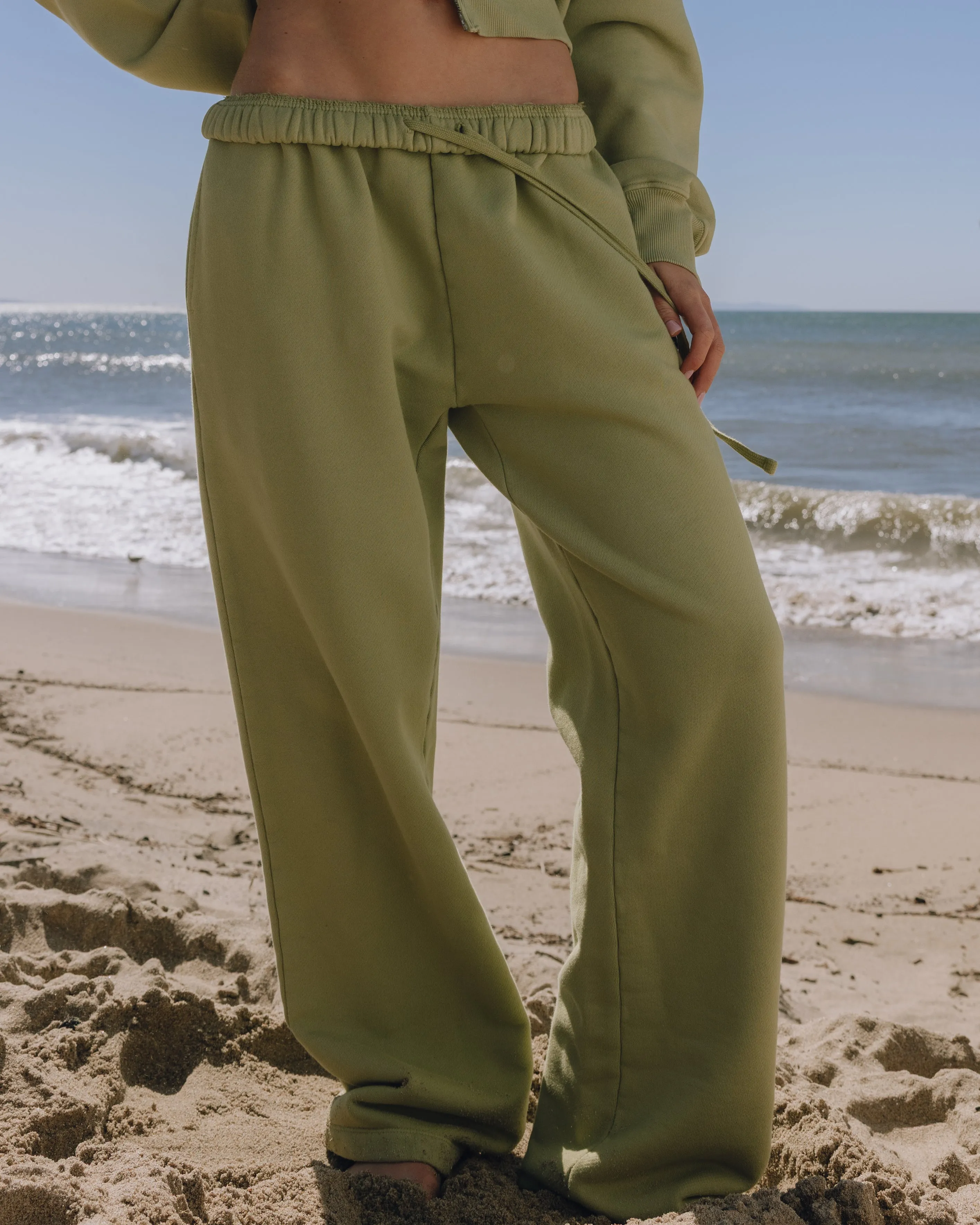 Heavyweight Straight Leg Sweatpants - Matcha sold by Daily Drills product image thumbnail 3