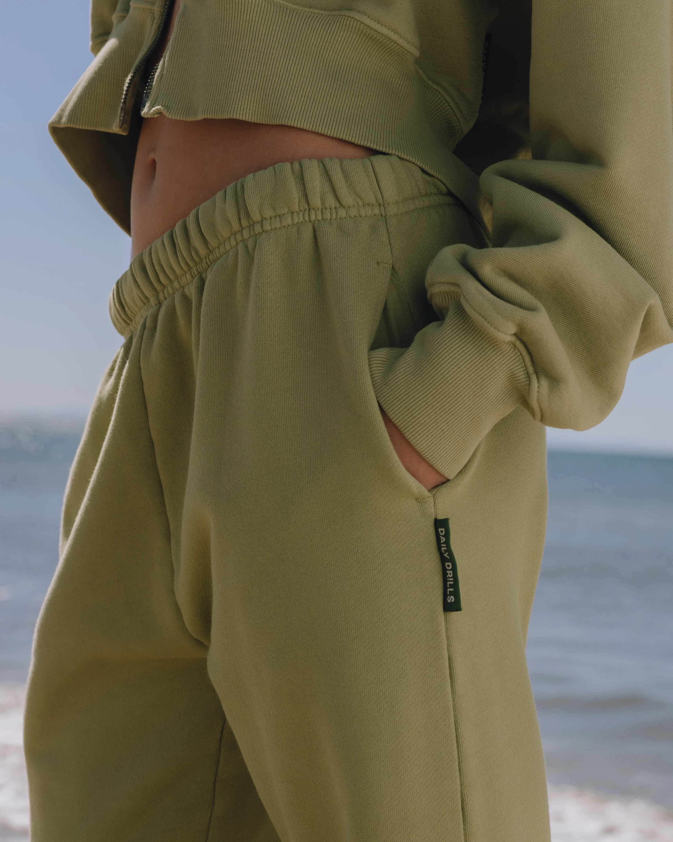 Heavyweight Straight Leg Sweatpants - Matcha sold by Daily Drills product image thumbnail 4