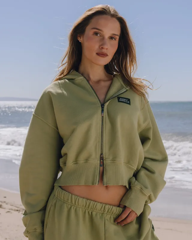 Heavyweight Double Zip Hoodie - Matcha made by Daily Drills