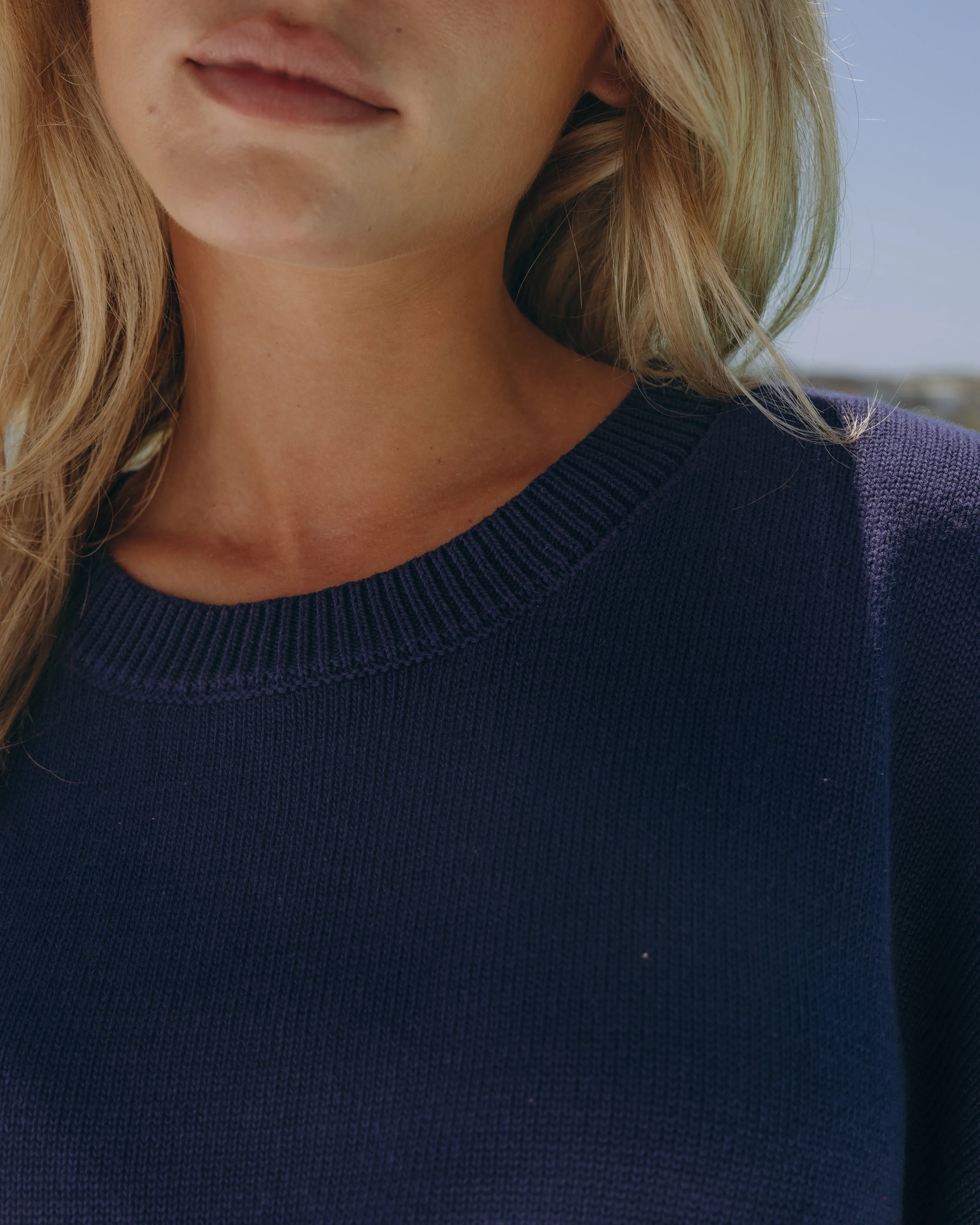 Beach Knit Cropped Sleeve - Navy sold by Daily Drills product image thumbnail 3