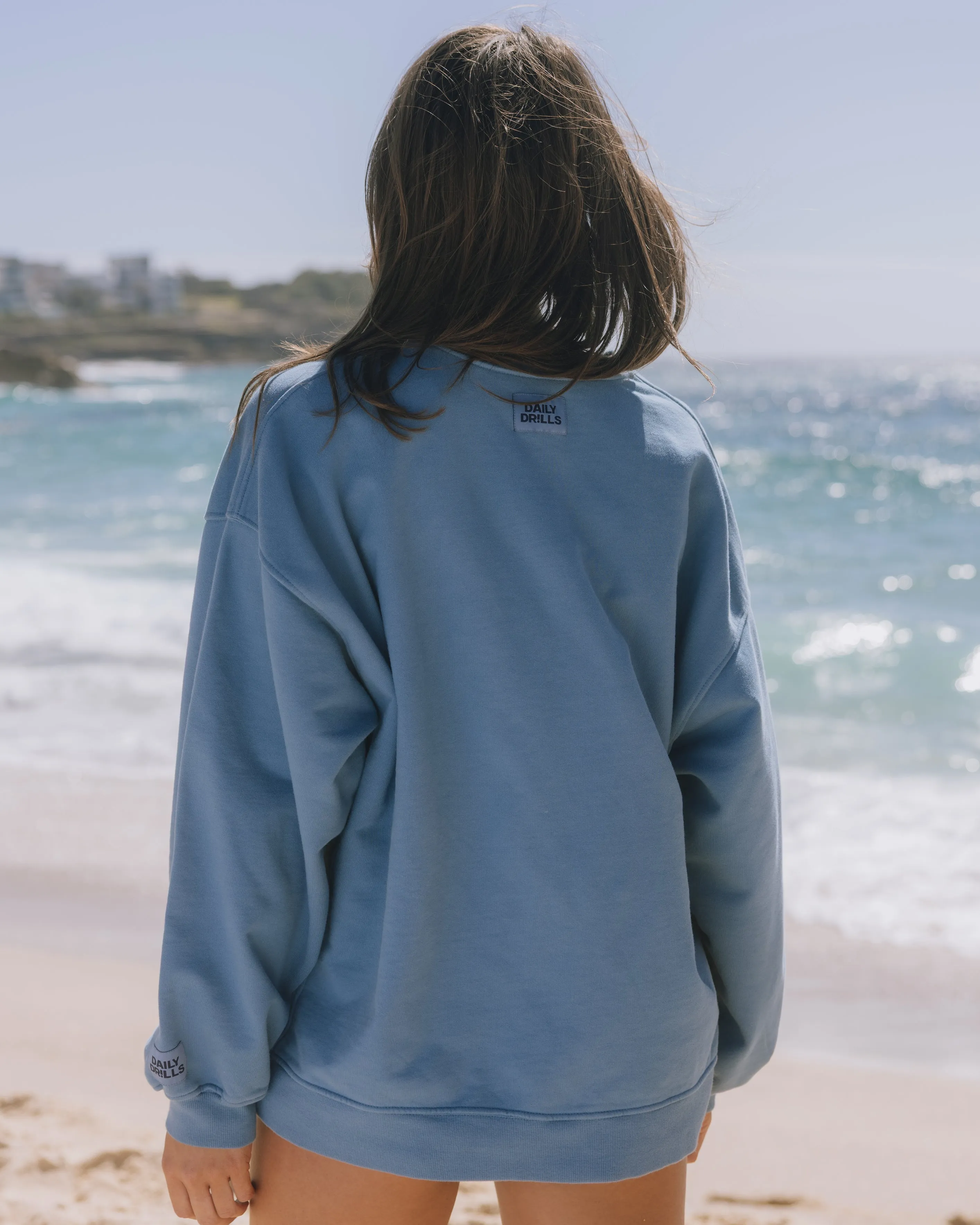 Oversized Daily Crew - Cabana + Navy with Tonal Patch sold by Daily Drills product image thumbnail 2