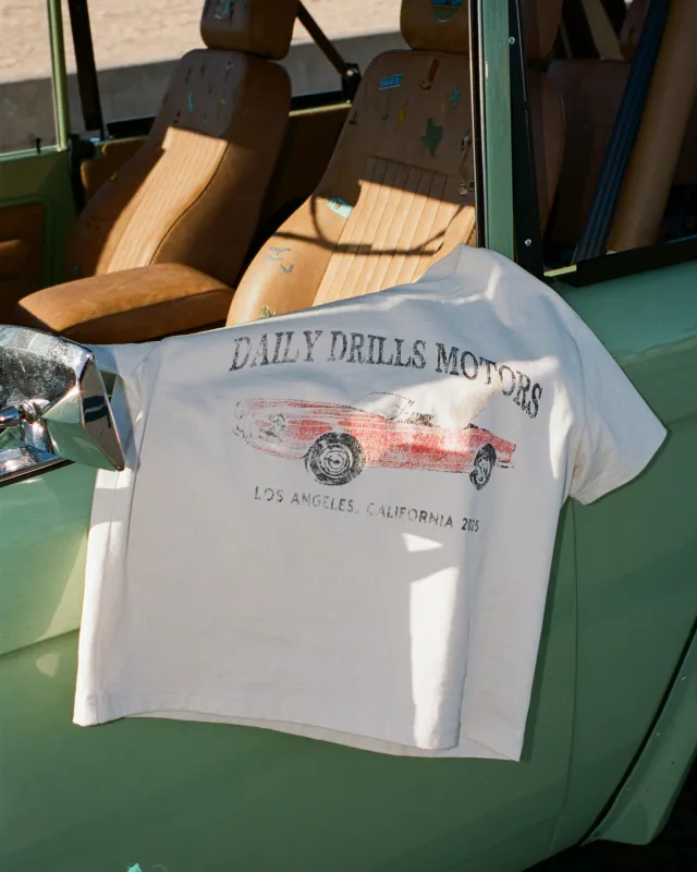 Red Hot Boxy Tee - Cream made by Daily Drills