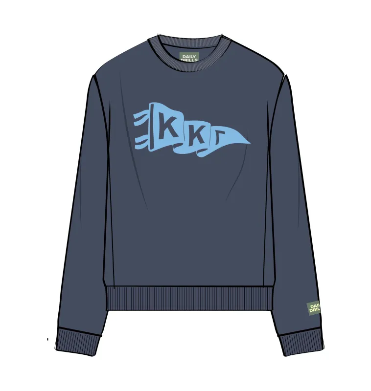 Oversized Kappa Kappa Gamma Crew - Navy + Malibu made by Daily Drills
