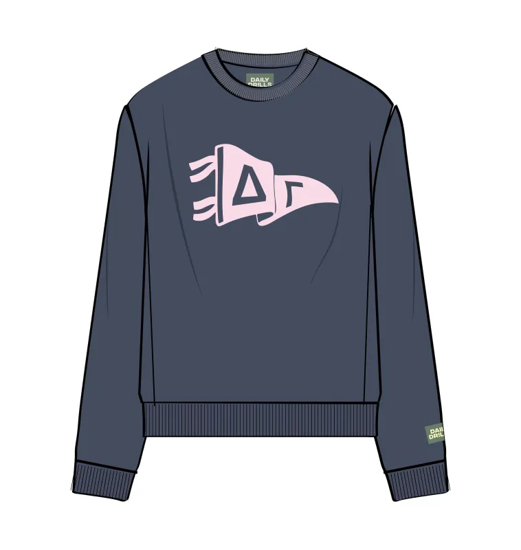 Oversized Delta Gamma Crew - Navy + Cupid made by Daily Drills