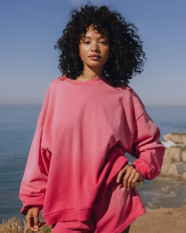 Unisex Oversized Crew - Sunsoaked Hot Shot with Monochrome Patch made by Daily Drills