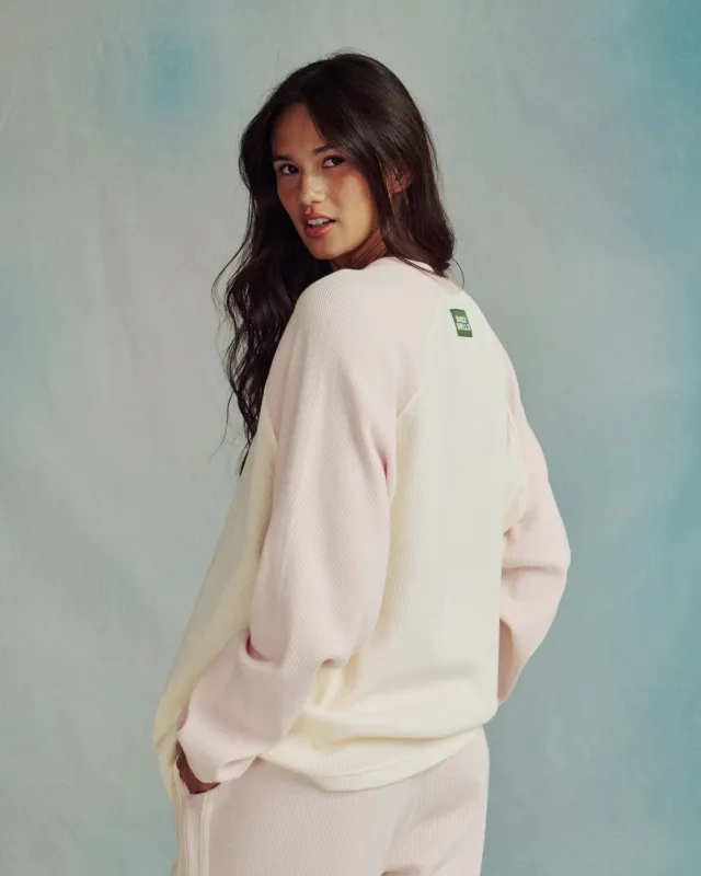 Oversized Raglan Thermal - Cupid + Cream made by Daily Drills