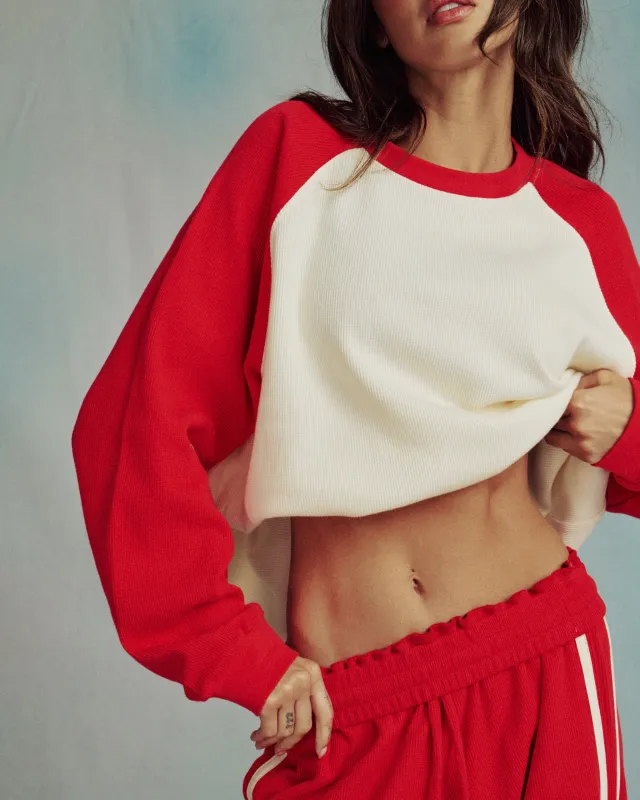 Oversized Raglan Thermal - Heart + Cream made by Daily Drills