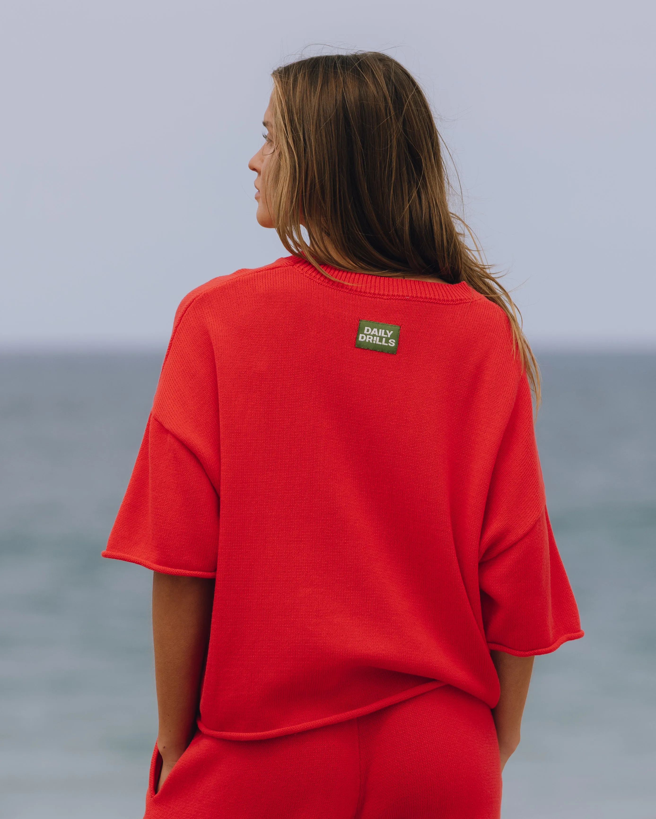 Beach Knit Cropped Sleeve - Heart sold by Daily Drills product image thumbnail 3