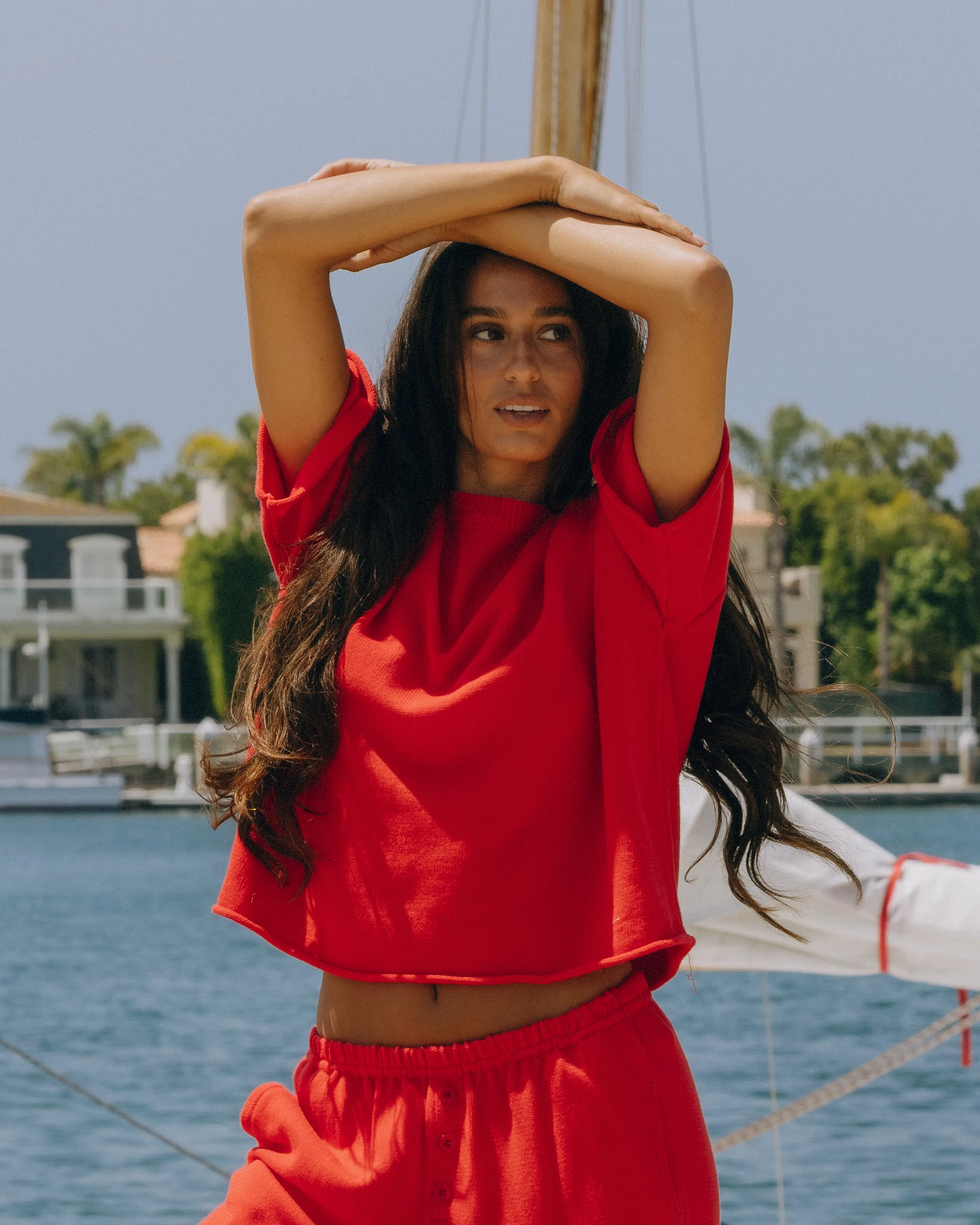 Beach Knit Cropped Sleeve - Heart sold by Daily Drills
